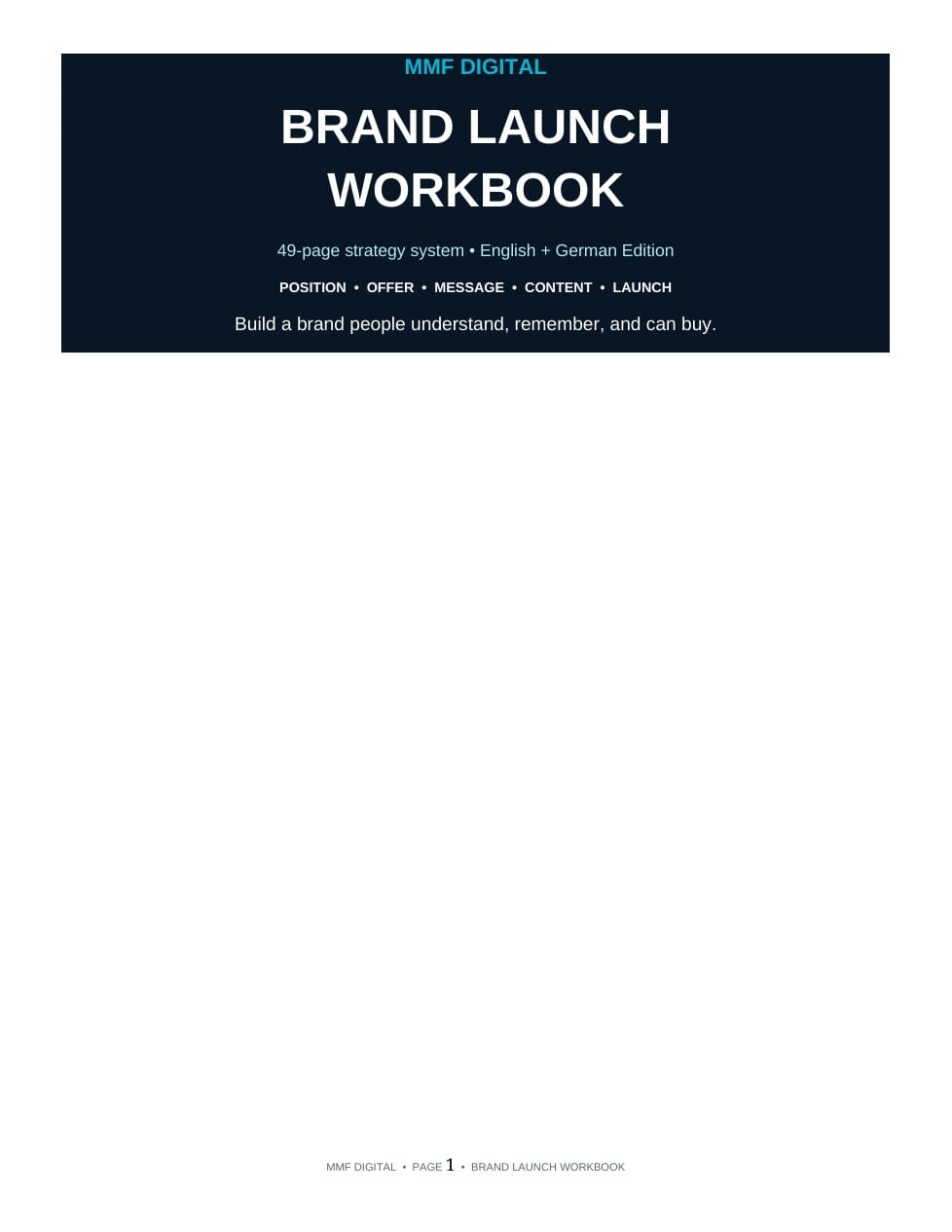 MMF Brand Launch Workbook English and German