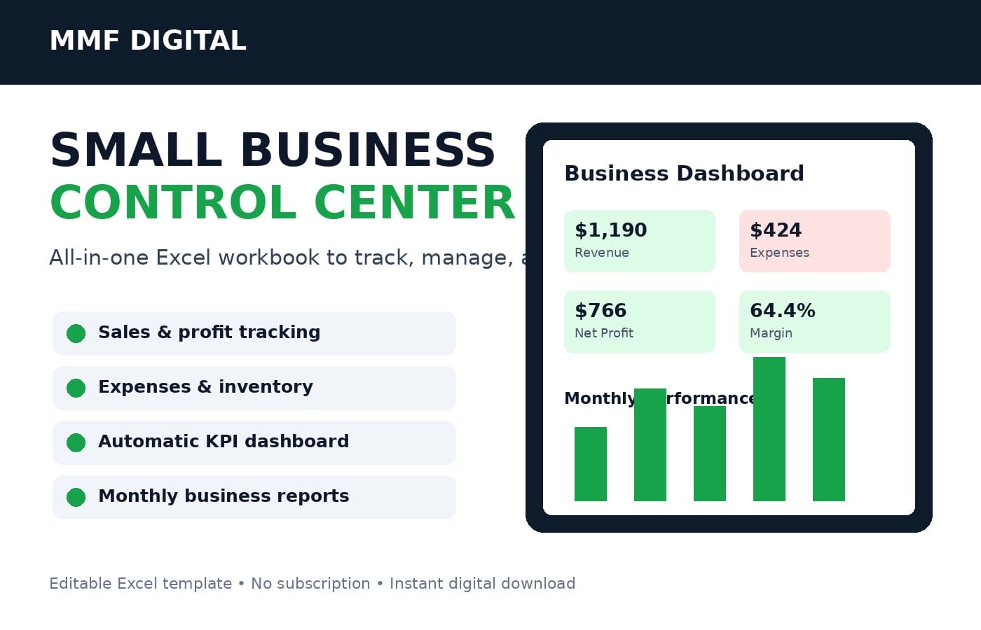 MMF Small Business Control Center Excel template