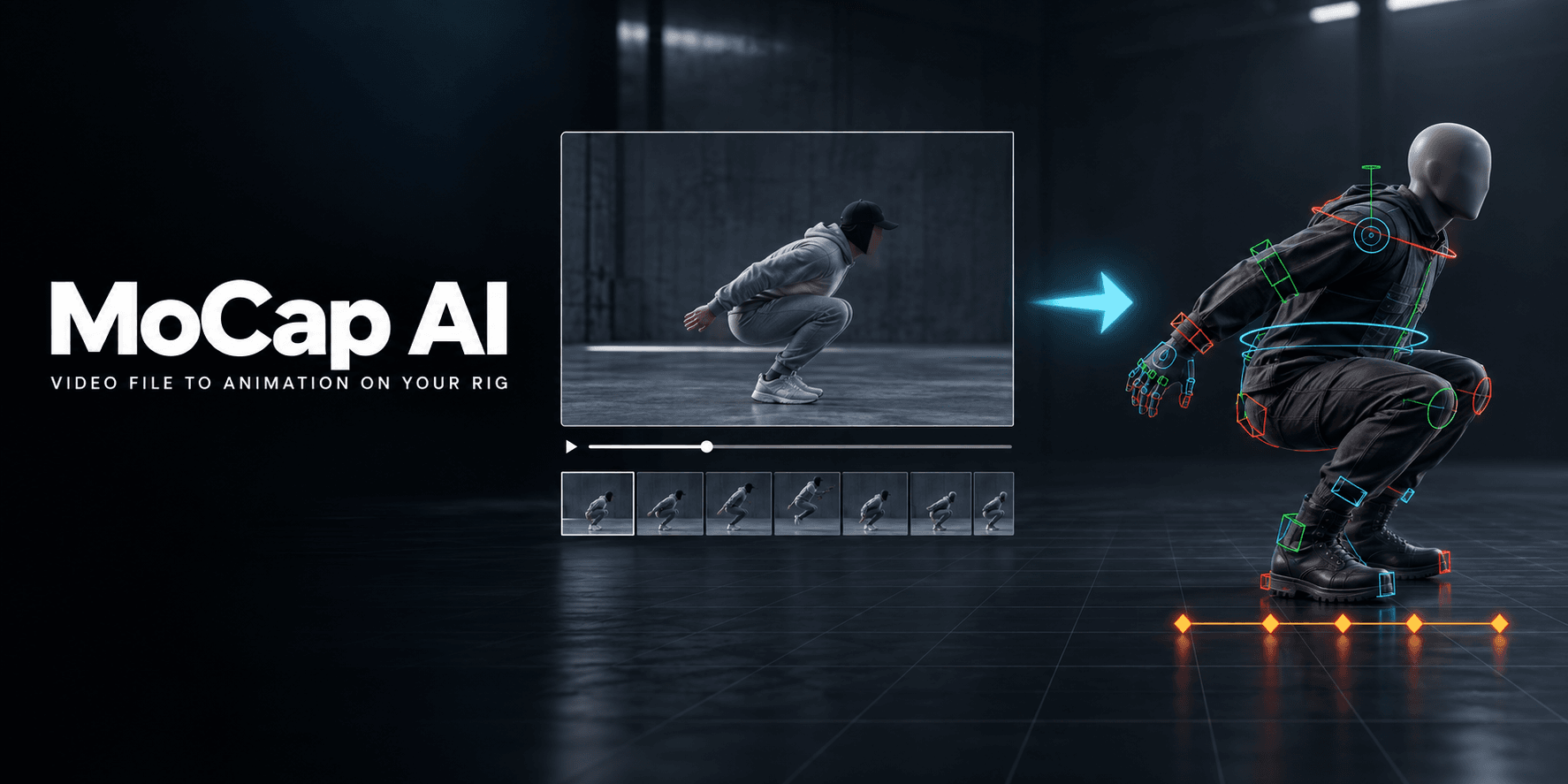 MoCap AI — video file to animation on your rig
