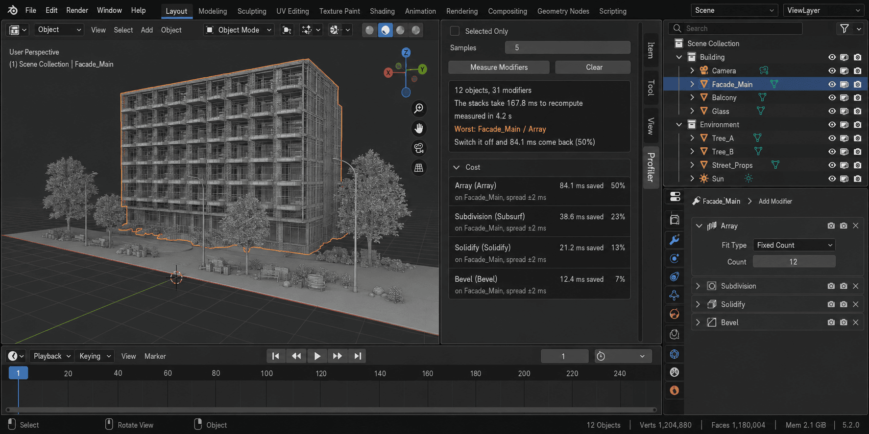 Modifier Profiler — Which Modifier Is Eating Your Viewport