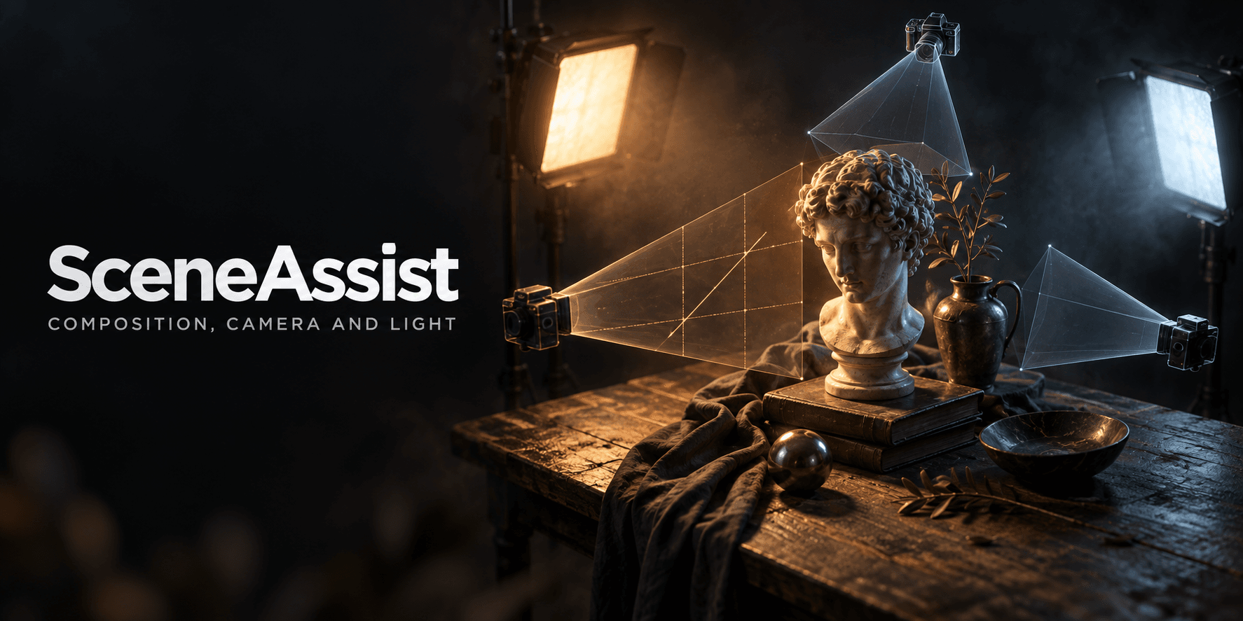 SceneAssist — Composition Coach for Blender (Camera, Lighting, Balance)