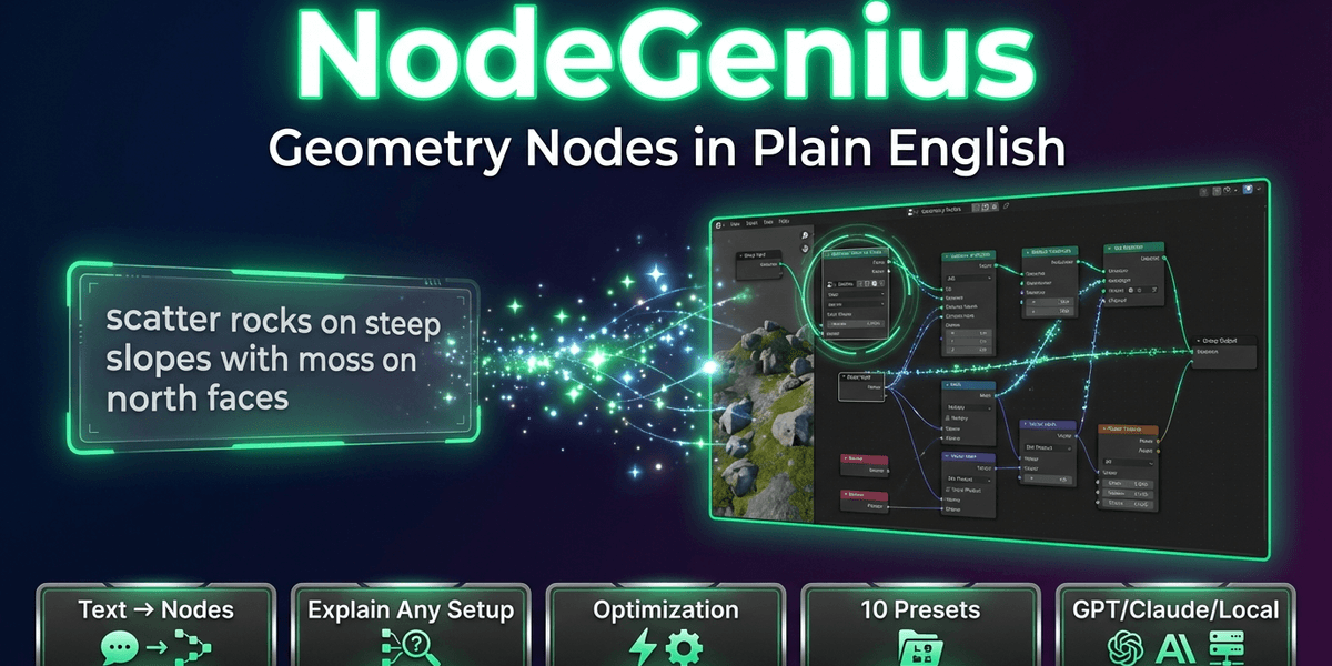 NodeGenius — AI-Assisted Geometry Nodes for Blender