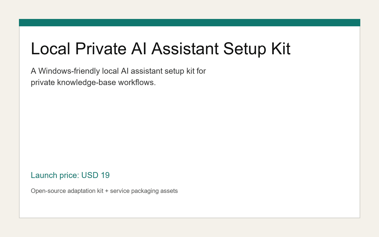 Local Private AI Assistant Setup Kit