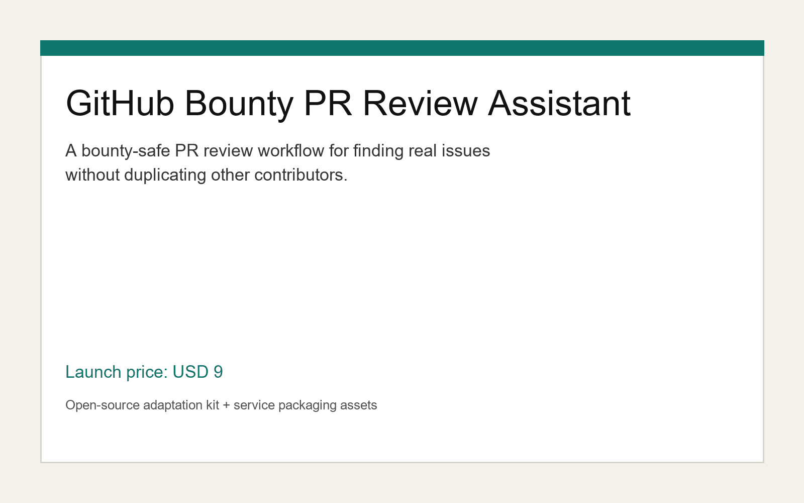 GitHub Bounty PR Review Assistant
