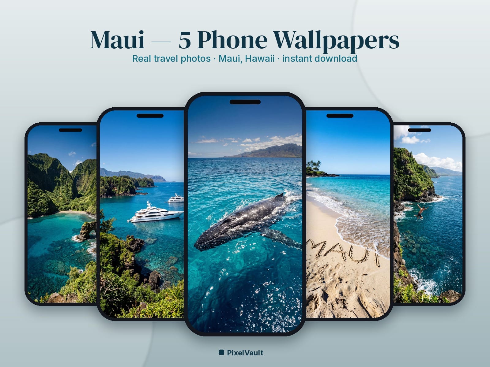 Maui Phone Wallpaper Pack — 5 Real Travel Photos | Aesthetic iPhone & Android Lock Screen — preview 1