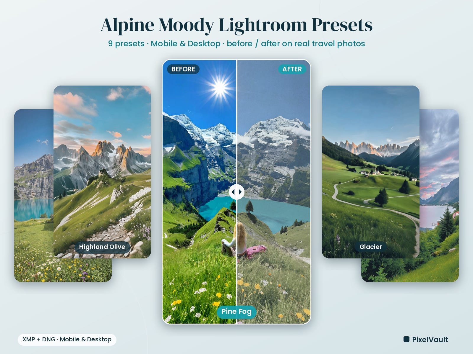 Moody Mountain Lightroom presets - cover