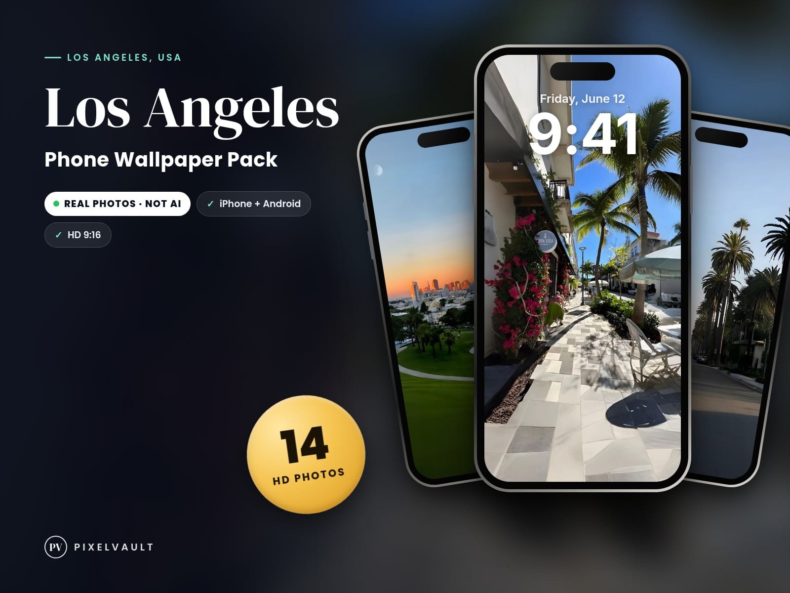 Los Angeles Phone Wallpaper Pack — 14 Real Travel Photos | Aesthetic iPhone & An cover (covers-v2)