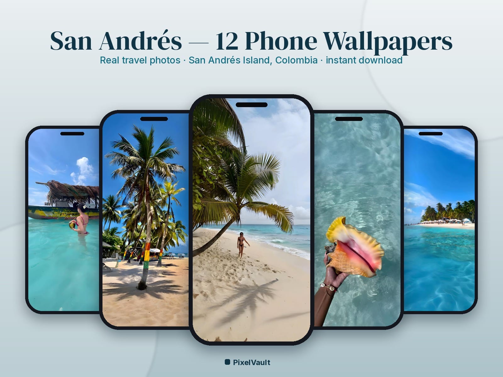 San Andrés Phone Wallpaper Pack — 12 Real Travel Photos | Aesthetic iPhone & Android Lock Screen — preview 1