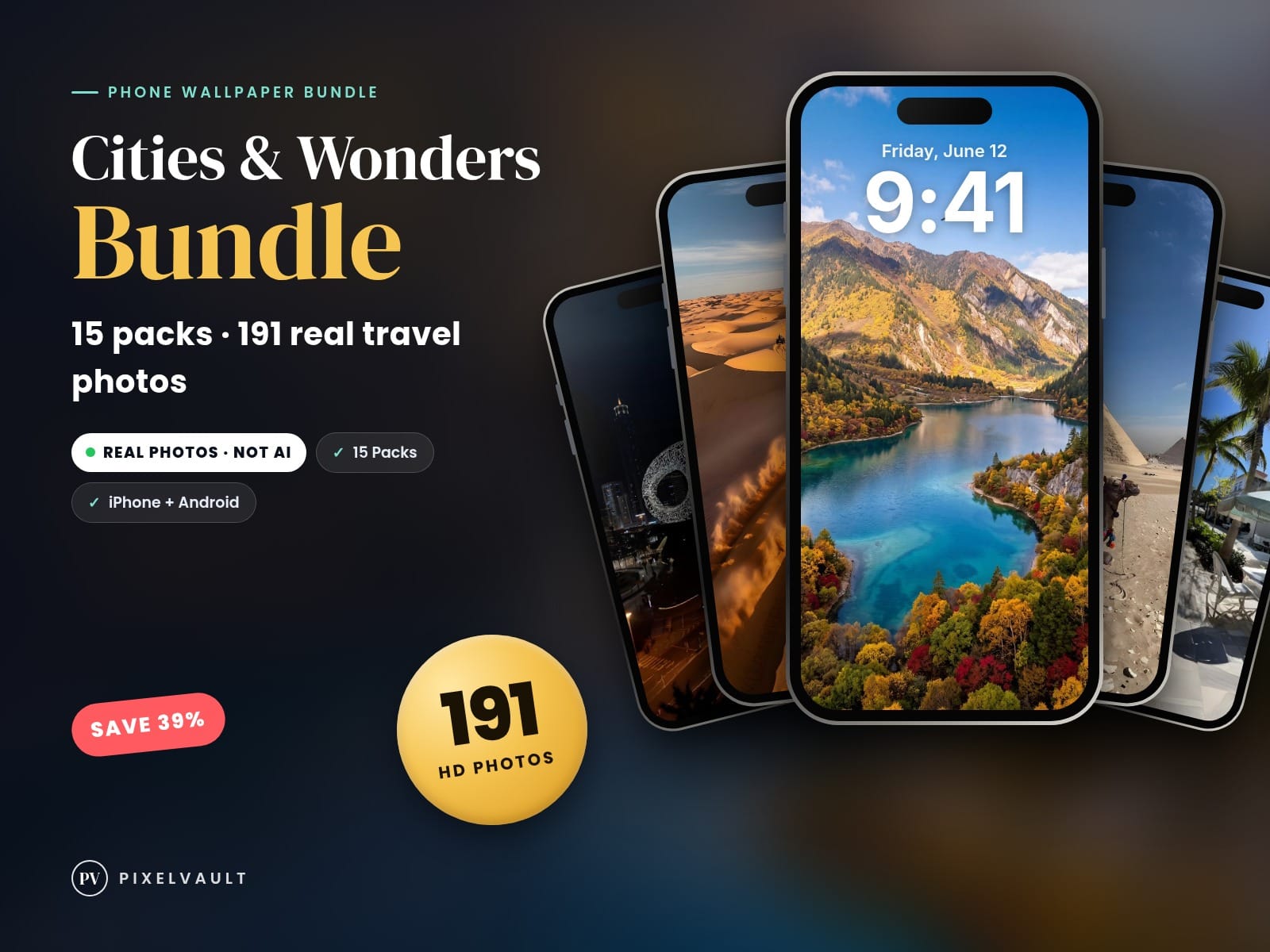 Cities & Wonders Phone Wallpaper Bundle — 15 Packs, 191 Real Travel Photos | Sav cover (covers-v2)