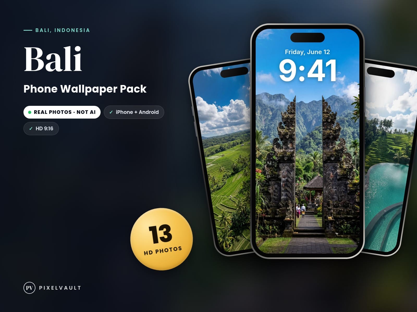 Bali Phone Wallpaper Pack — 13 Real Travel Photos | Aesthetic iPhone & Android L cover (covers-v2)