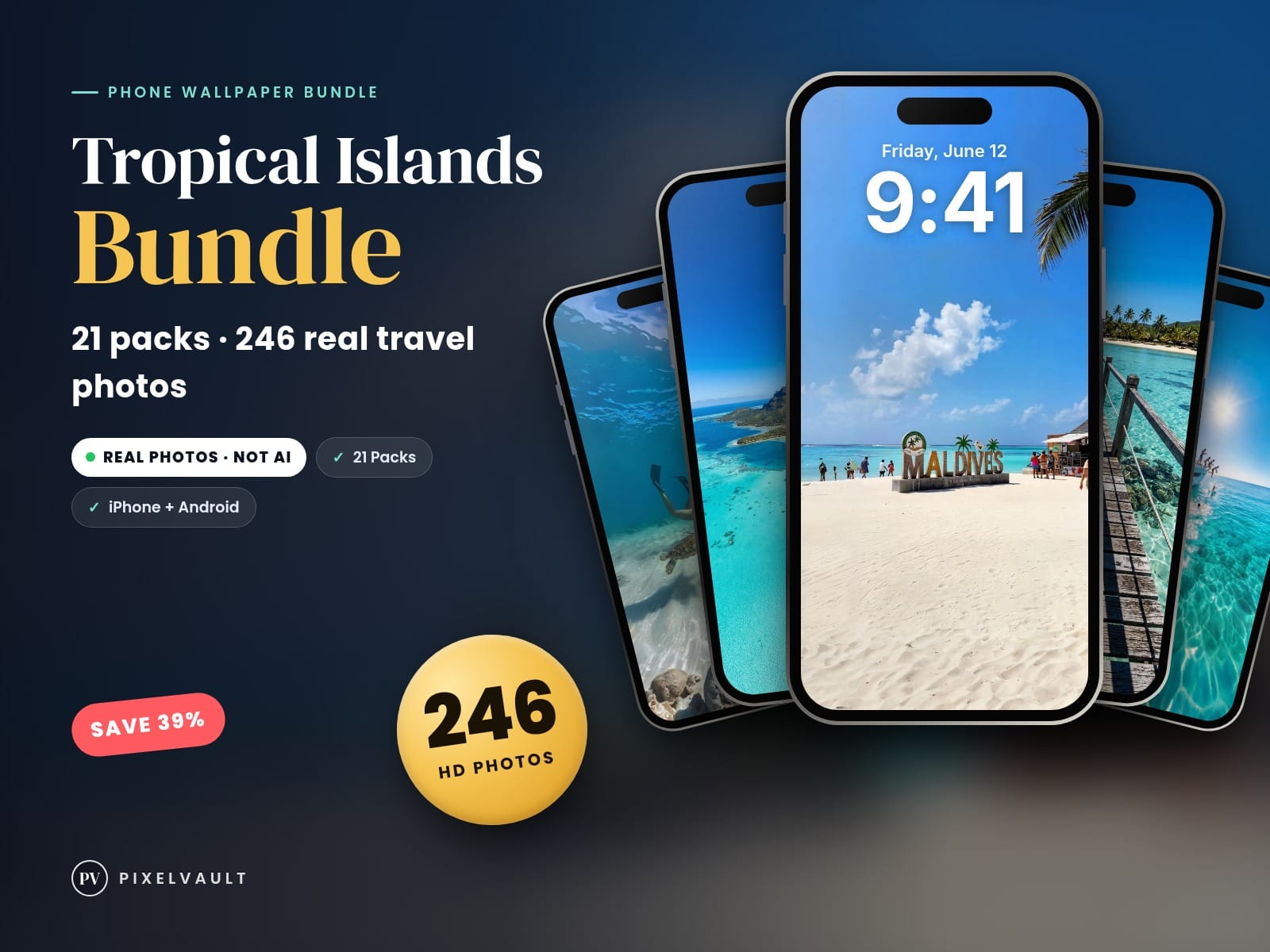 Tropical Islands Phone Wallpaper Bundle — 21 Packs, 246 Real Travel Photos | Sav cover (covers-v2)