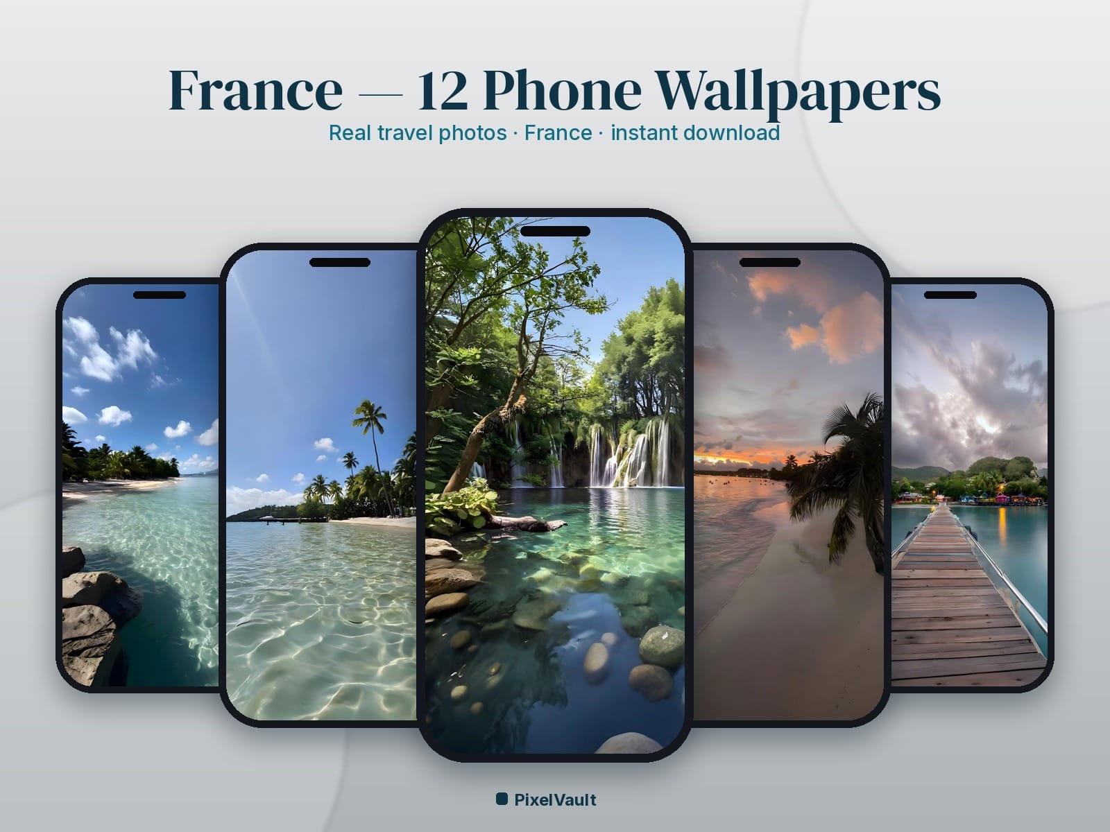 France Phone Wallpaper Pack — 12 Real Travel Photos | Aesthetic iPhone & Android Lock Screen — preview 1