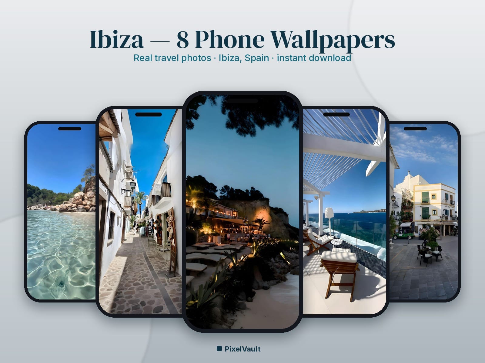 Ibiza Phone Wallpaper Pack — 8 Real Travel Photos | Aesthetic iPhone & Android Lock Screen — preview 1