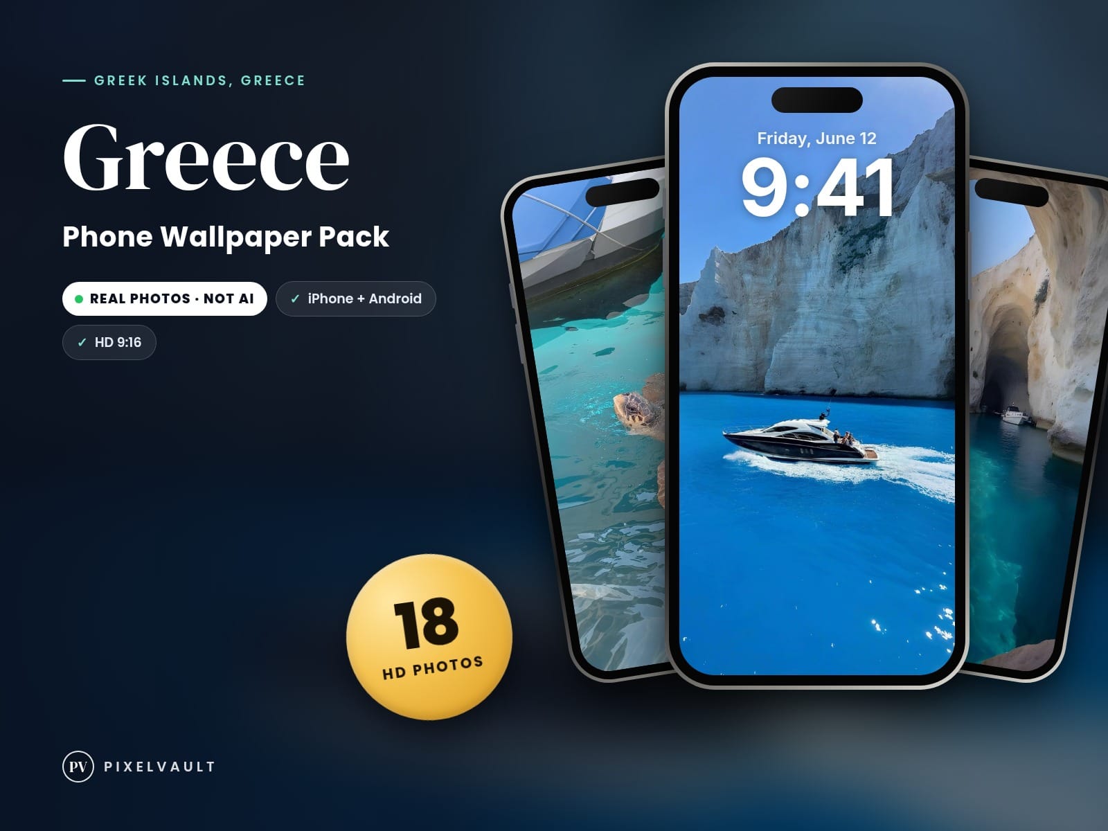 Greece Phone Wallpaper Pack — 18 Real Travel Photos | Aesthetic iPhone & Android cover (covers-v2)