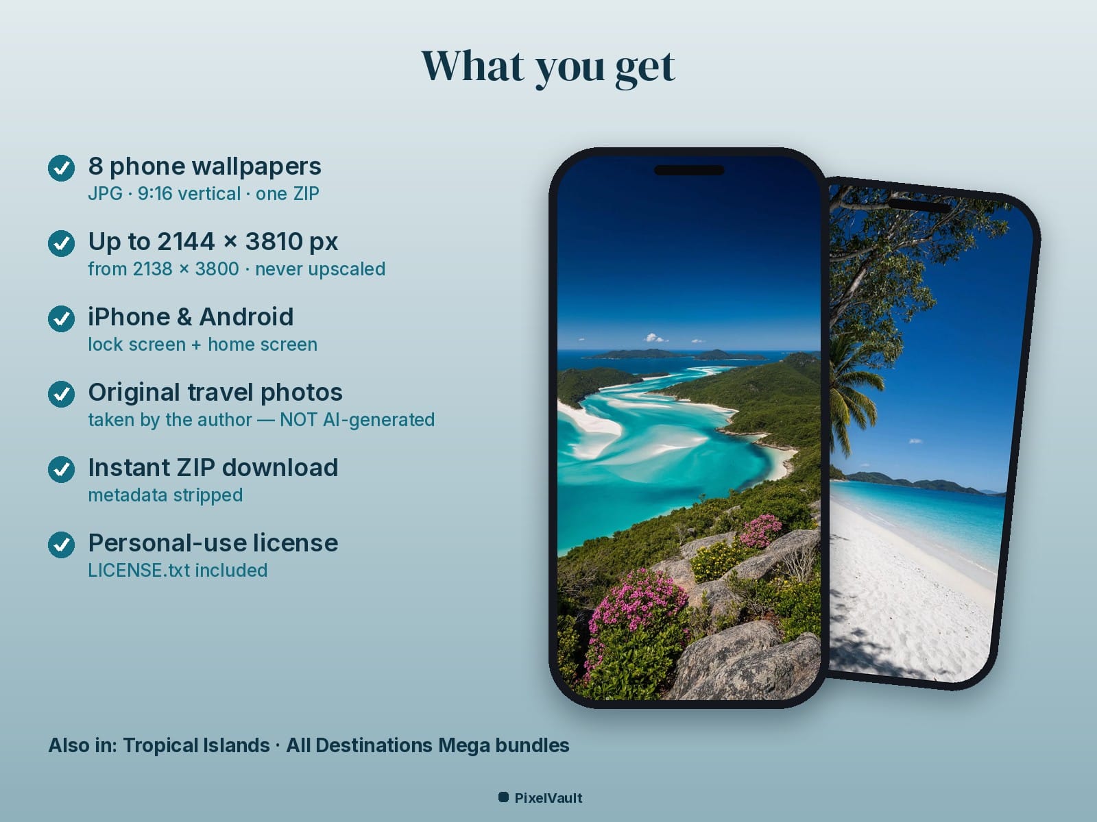 Whitsunday Islands Australia Phone Wallpaper Pack — 8 Real Travel Photos | Aesthetic iPhone & Android Lock Screen