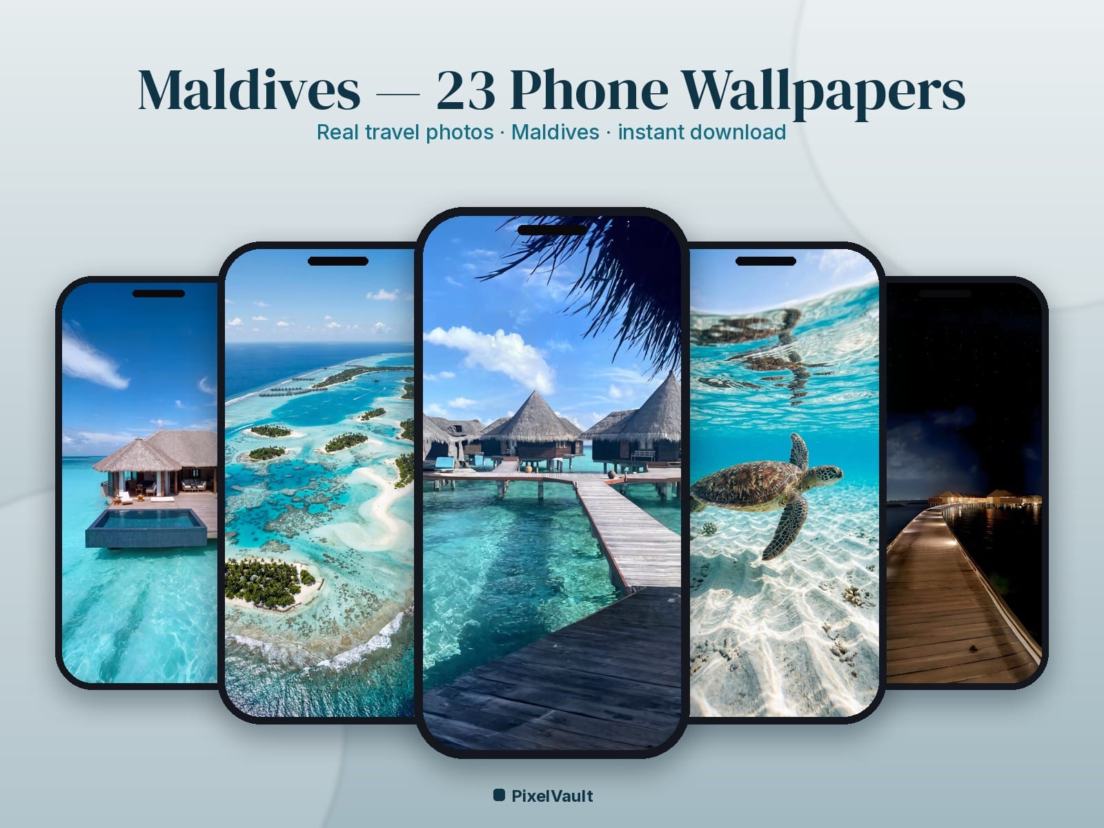 Maldives Phone Wallpaper Pack — 23 Real Travel Photos | Aesthetic iPhone & Android Lock Screen — preview 1