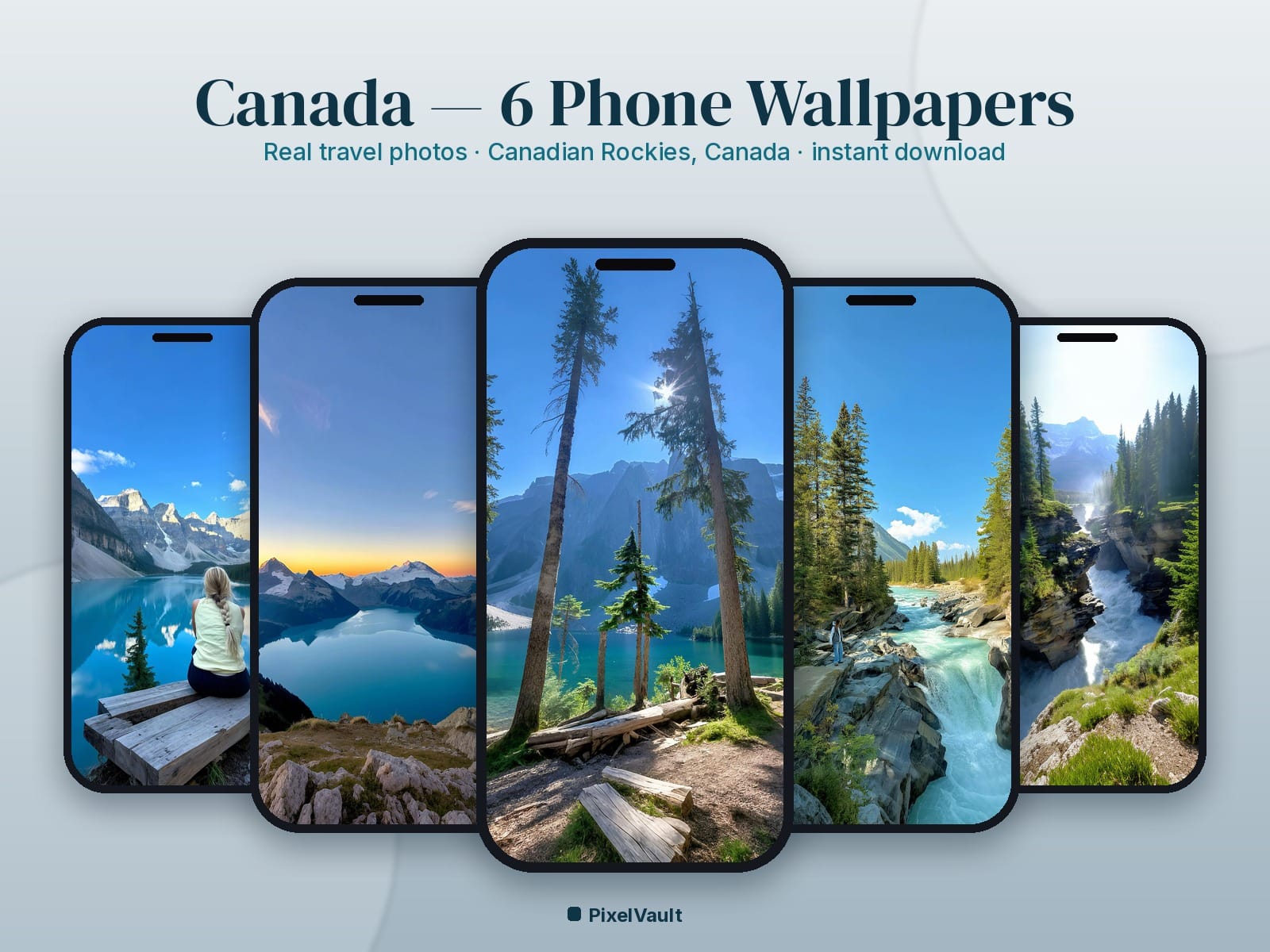 Canada Phone Wallpaper Pack — 6 Real Travel Photos | Aesthetic iPhone & Android Lock Screen — preview 1