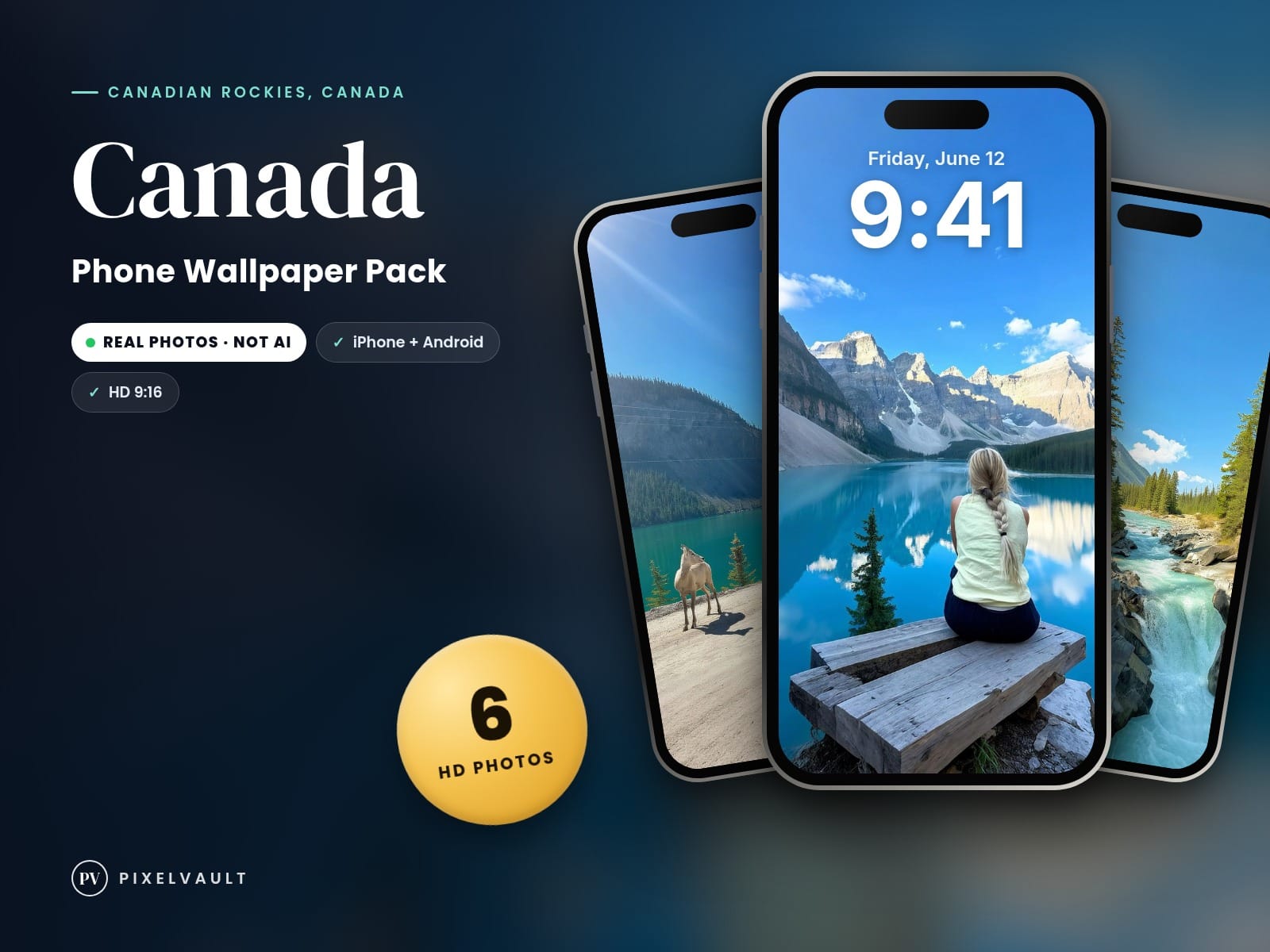 Canada Phone Wallpaper Pack — 6 Real Travel Photos | Aesthetic iPhone & Android cover (covers-v2)