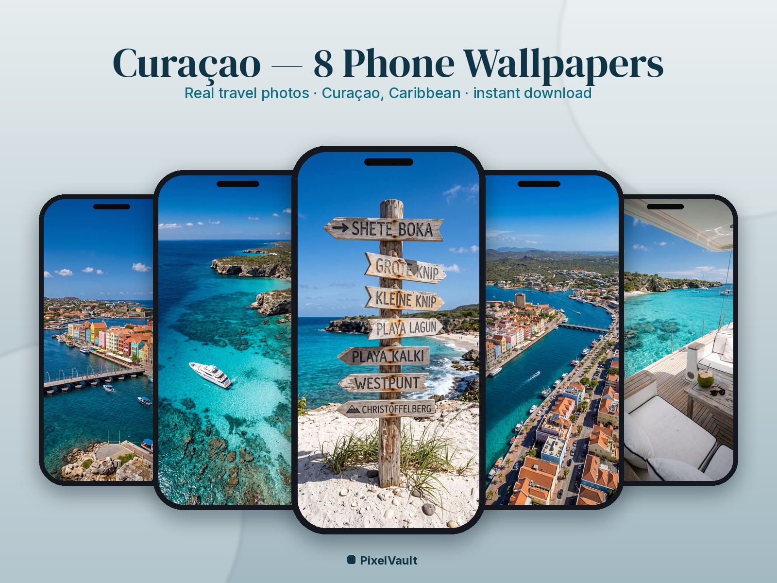 Curaçao Phone Wallpaper Pack — 8 Real Travel Photos | Aesthetic iPhone & Android Lock Screen — preview 1