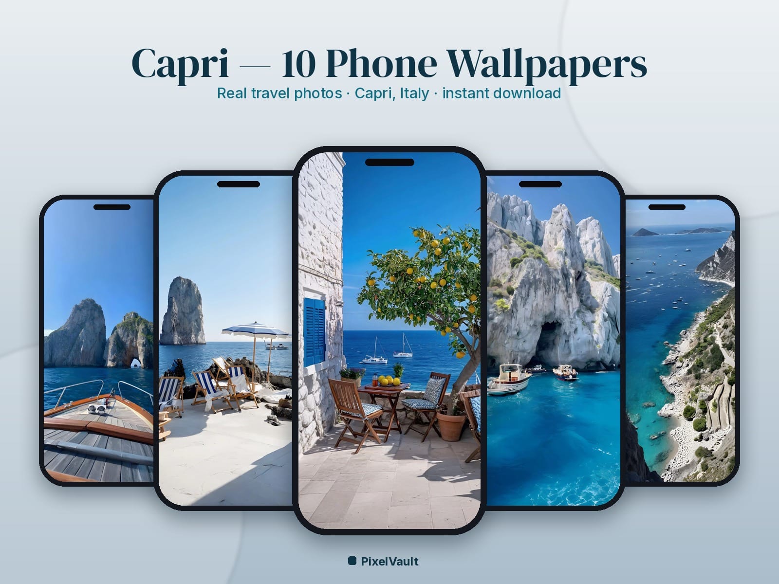 Capri Phone Wallpaper Pack — 10 Real Travel Photos | Aesthetic iPhone & Android Lock Screen — preview 1