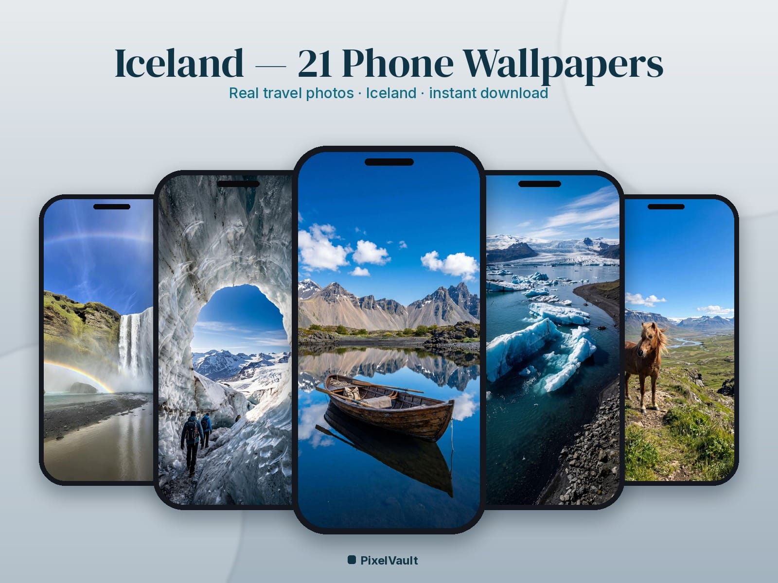 Iceland Phone Wallpaper Pack — 21 Real Travel Photos | Aesthetic iPhone & Android Lock Screen — preview 1