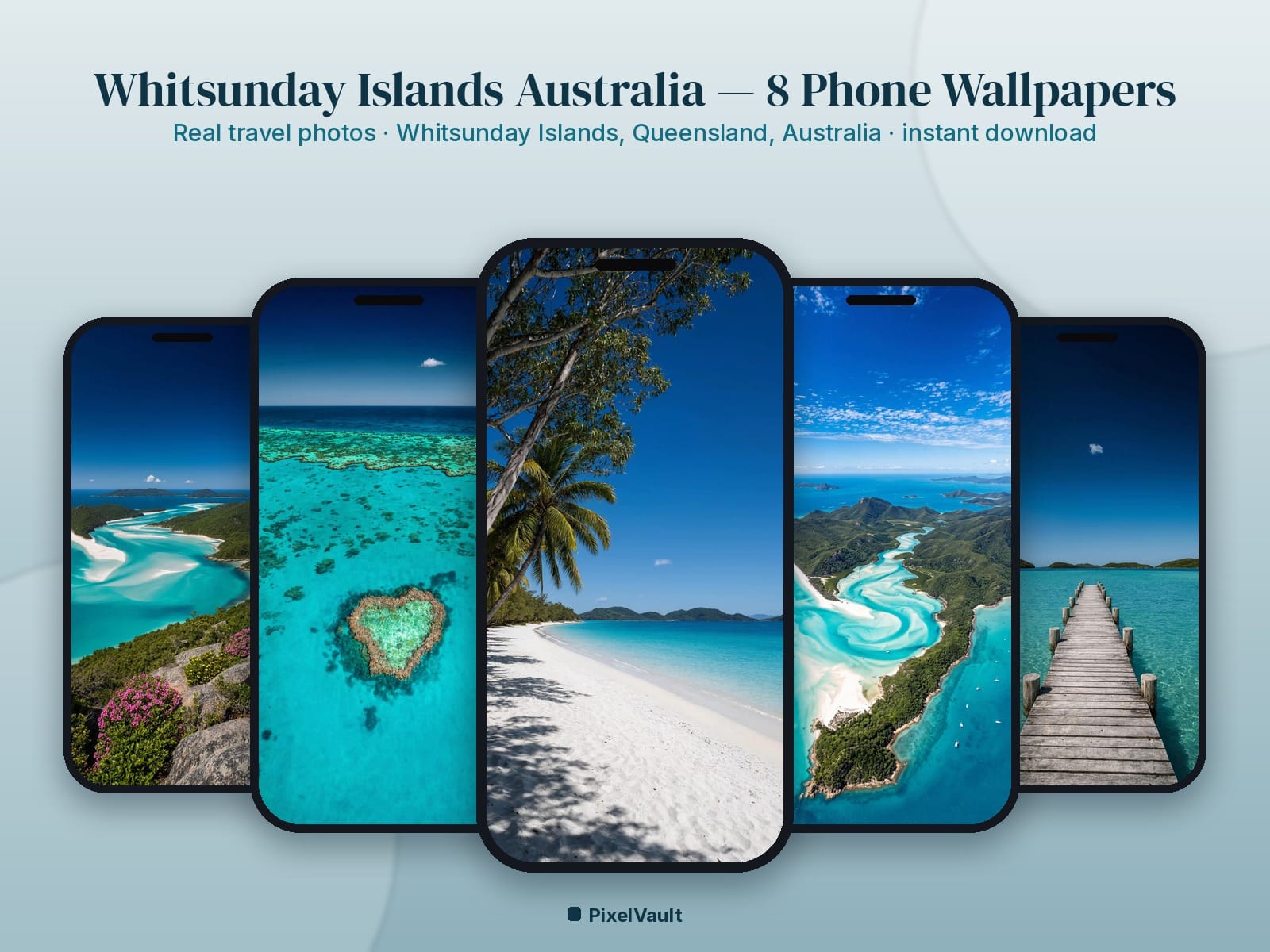 Whitsunday Islands Australia Phone Wallpaper Pack — 8 Real Travel Photos | Aesthetic iPhone & Android Lock Screen — preview 1