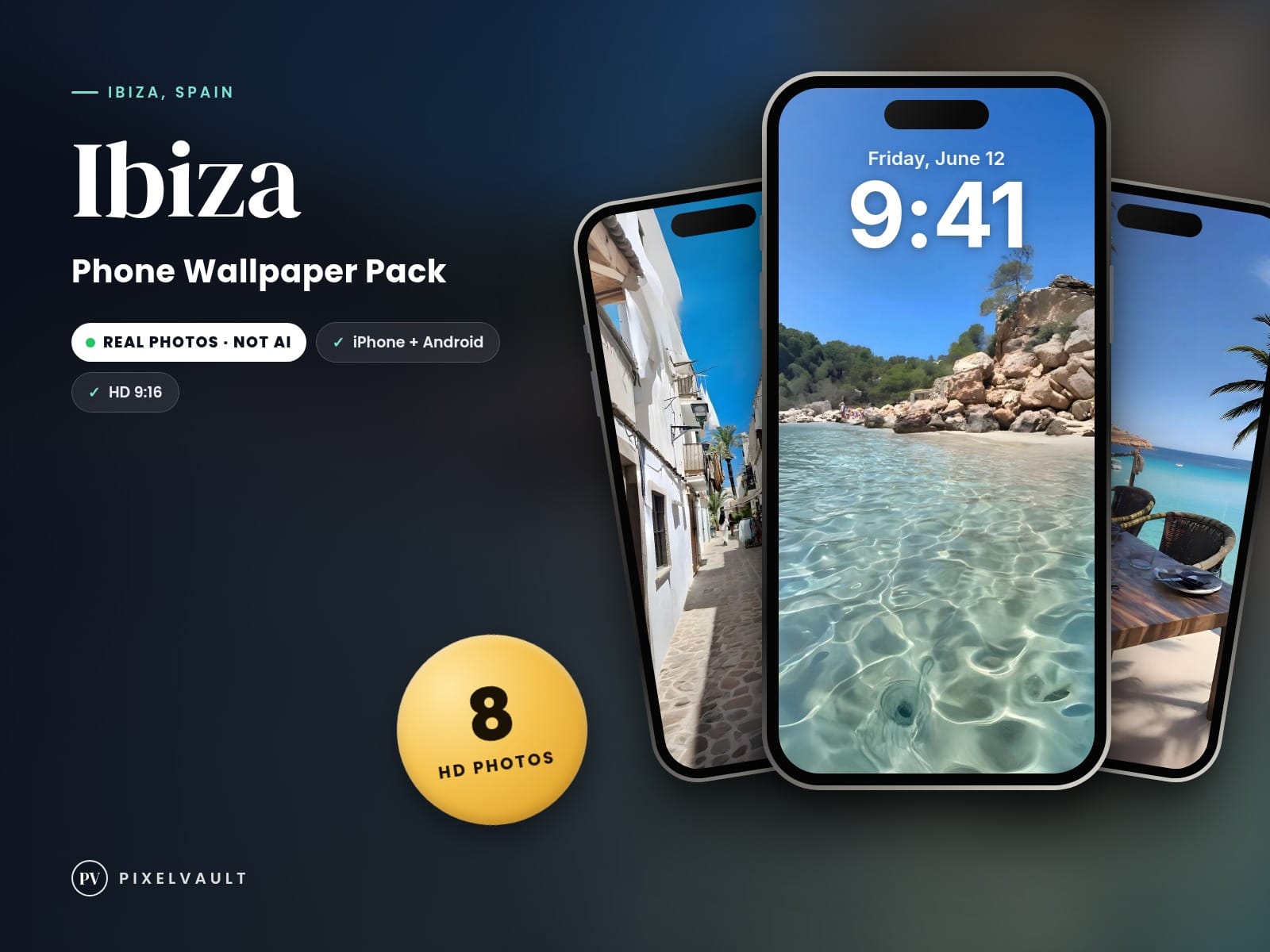 Ibiza Phone Wallpaper Pack — 8 Real Travel Photos | Aesthetic iPhone & Android L cover (covers-v2)