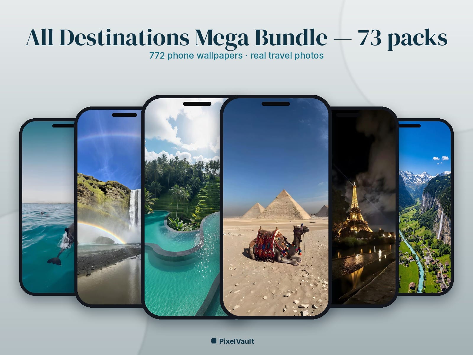 All Destinations Phone Wallpaper Mega Bundle — 73 Packs, 772 Real Travel Photos | Save 78% — preview 1