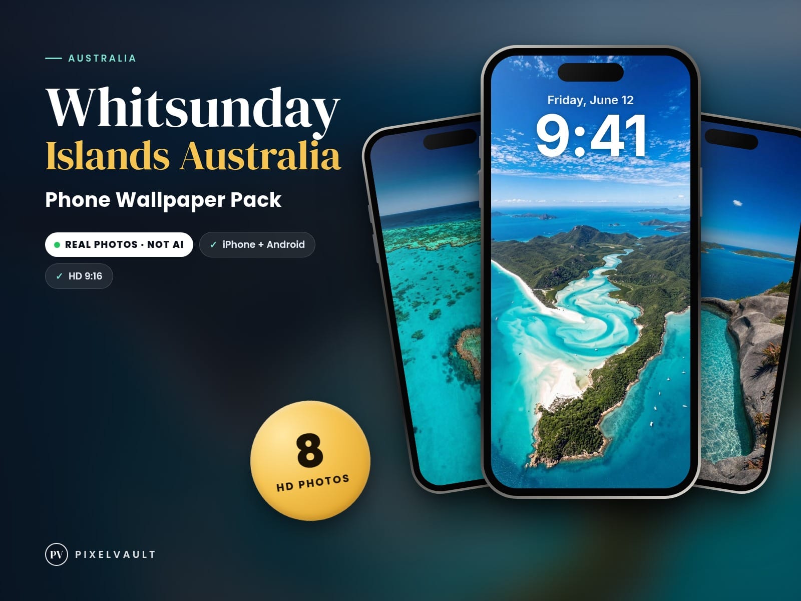 Whitsunday Islands Australia Phone Wallpaper Pack — 8 Real Travel Photos | Aesth cover (covers-v2)