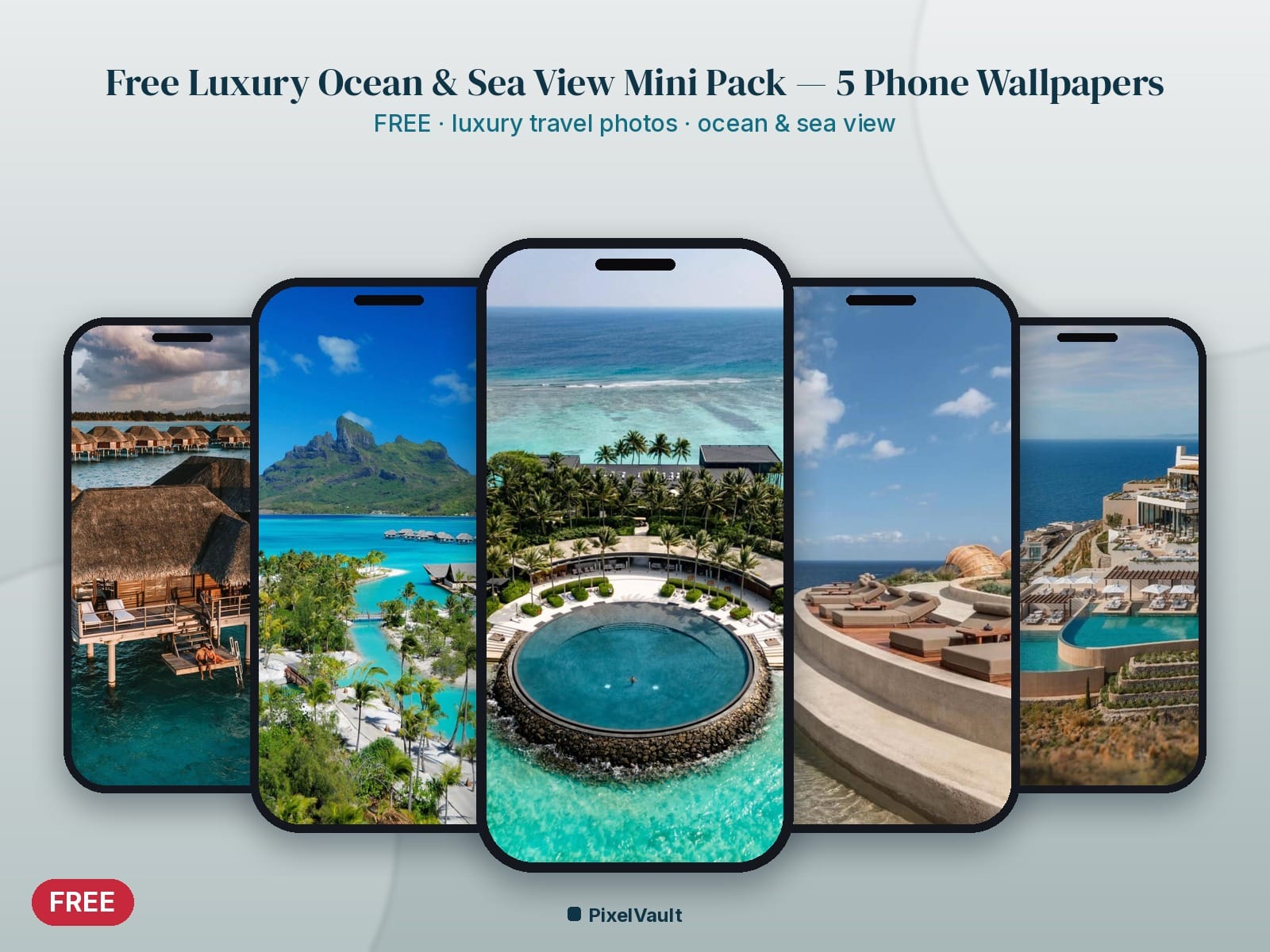 FREE Luxury Ocean & Sea View Phone Wallpapers — 5 HD Travel Photos Mini Pack | iPhone & Android Lock Screen — preview 1