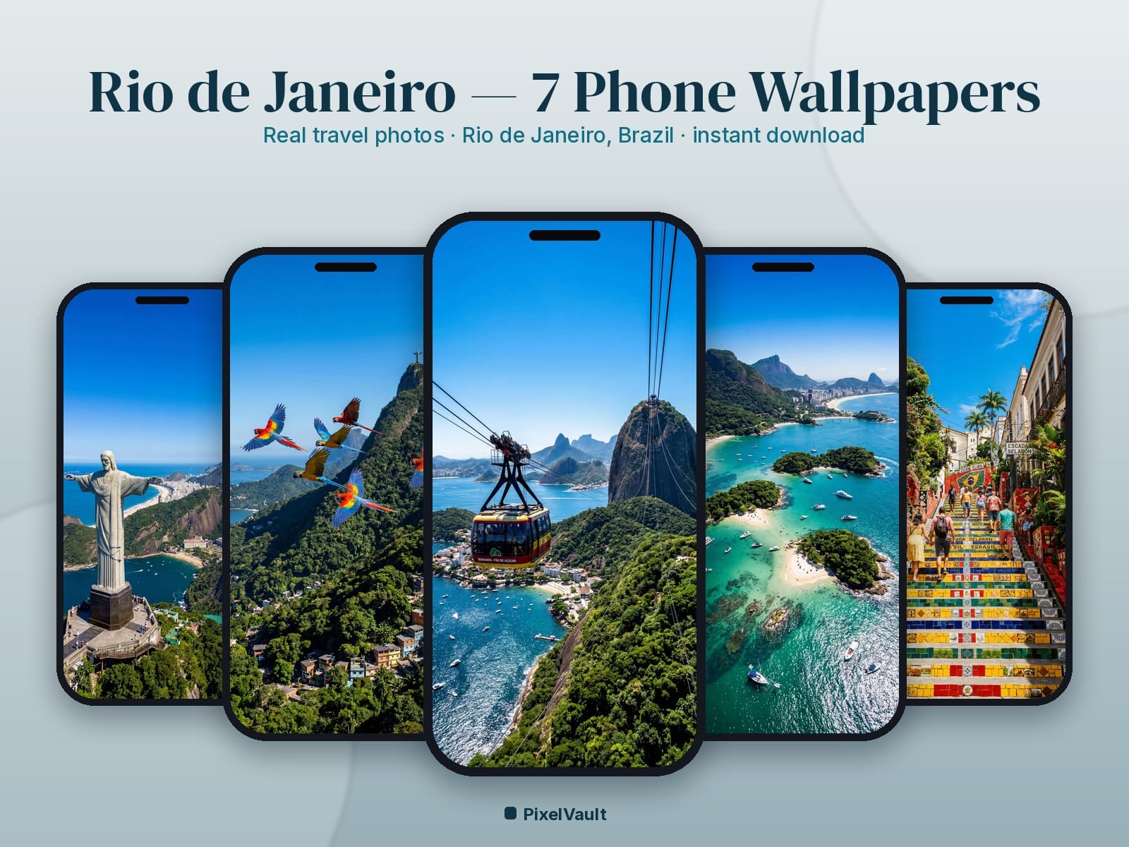 Rio de Janeiro Phone Wallpaper Pack — 7 Real Travel Photos | Aesthetic iPhone & Android Lock Screen — preview 1
