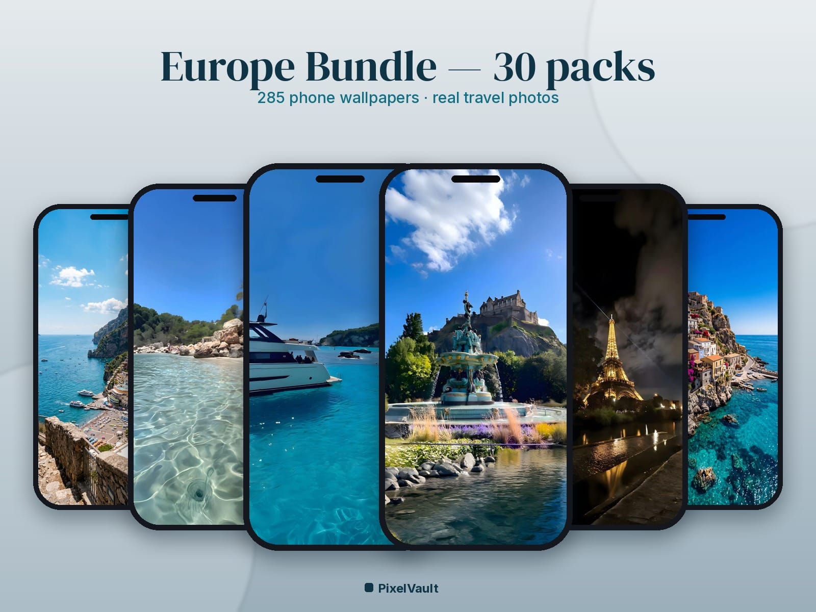 Europe Phone Wallpaper Bundle — 30 Packs, 285 Real Travel Photos | Save 39% — preview 1