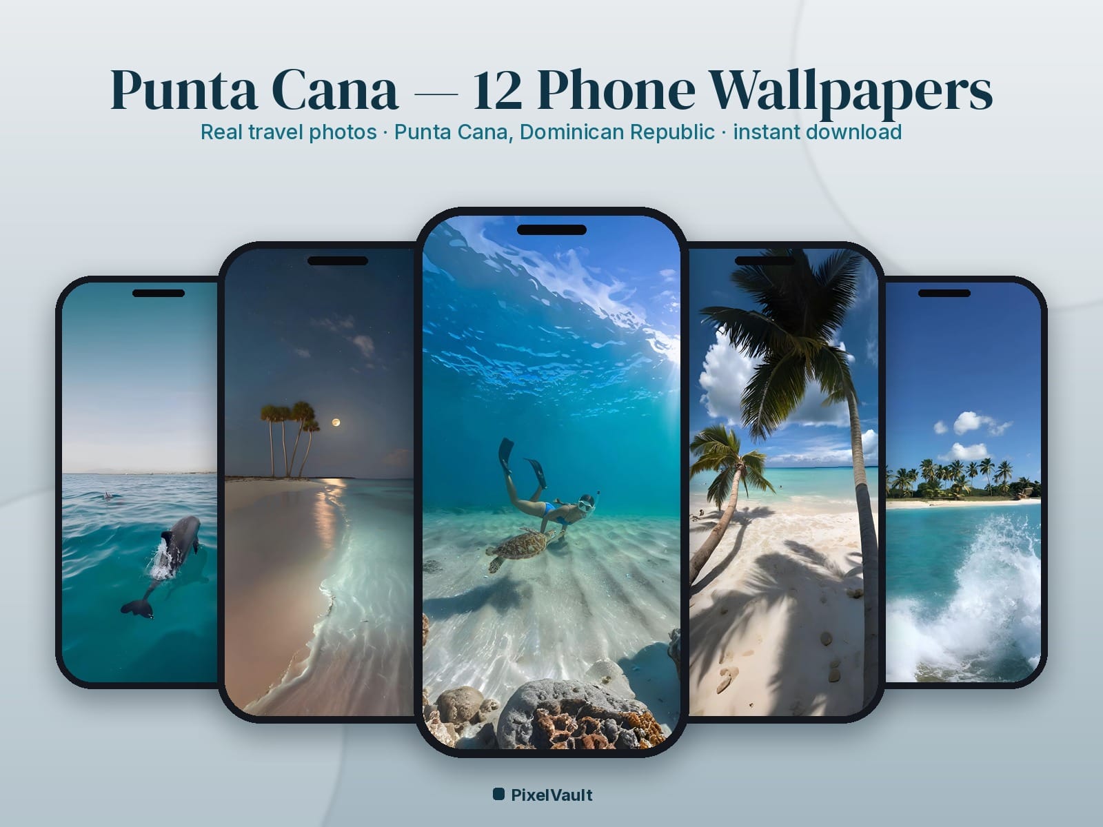 Punta Cana Phone Wallpaper Pack — 12 Real Travel Photos | Aesthetic iPhone & Android Lock Screen — preview 1