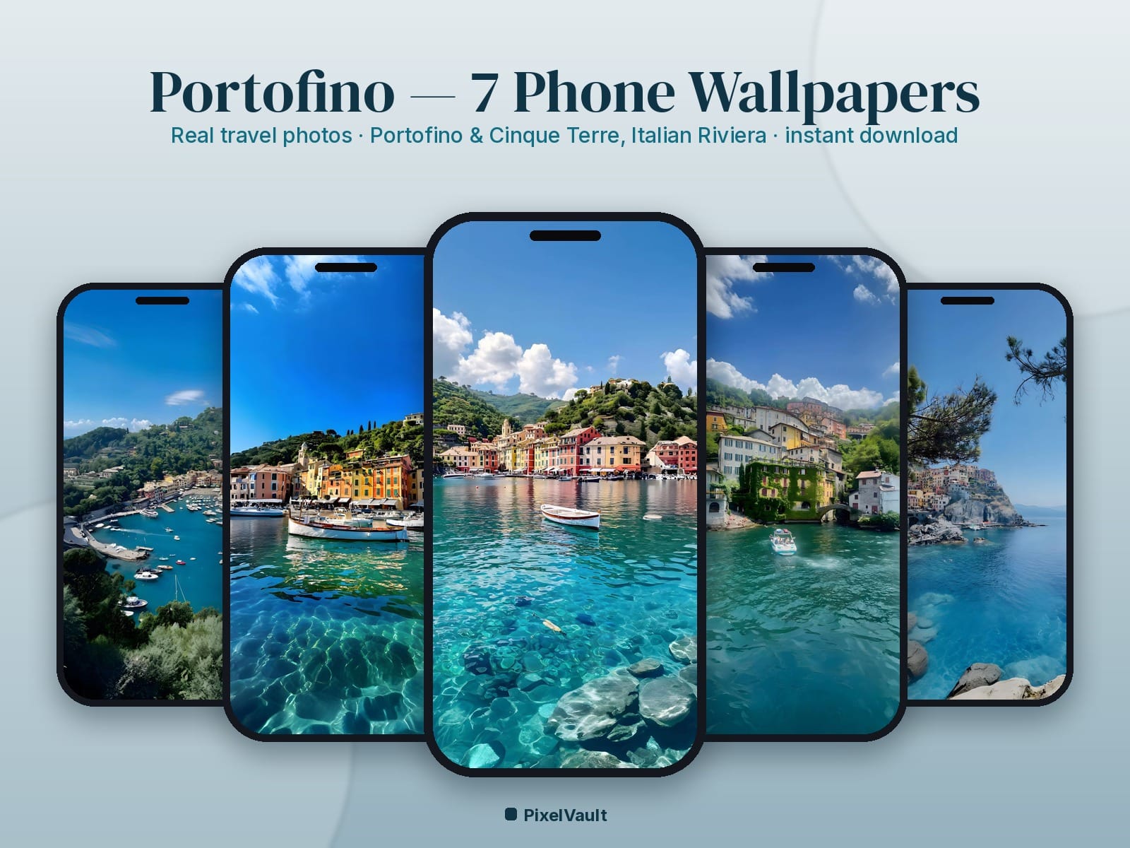Portofino Phone Wallpaper Pack — 7 Real Travel Photos | Aesthetic iPhone & Android Lock Screen — preview 1