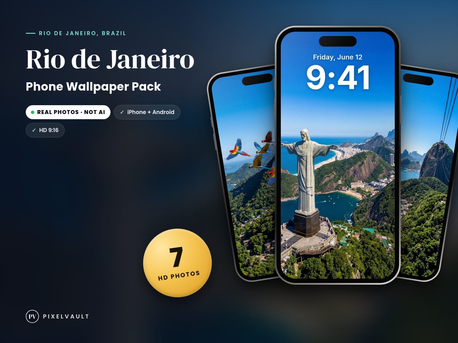 Rio de Janeiro Phone Wallpaper Pack — 7 Real Travel Photos | Aesthetic iPhone & cover (covers-v2)