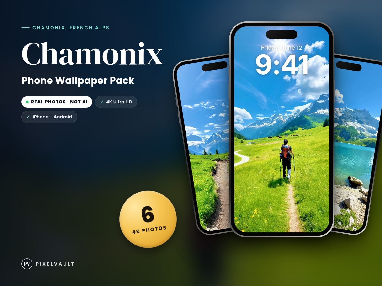 Chamonix 4K Phone Wallpaper Pack — 6 Real Travel Photos | Aesthetic iPhone & And cover (covers-v2)
