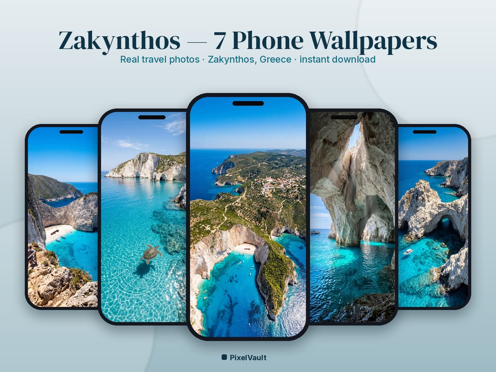 Zakynthos Phone Wallpaper Pack — 7 Real Travel Photos | Aesthetic iPhone & Android Lock Screen — preview 1