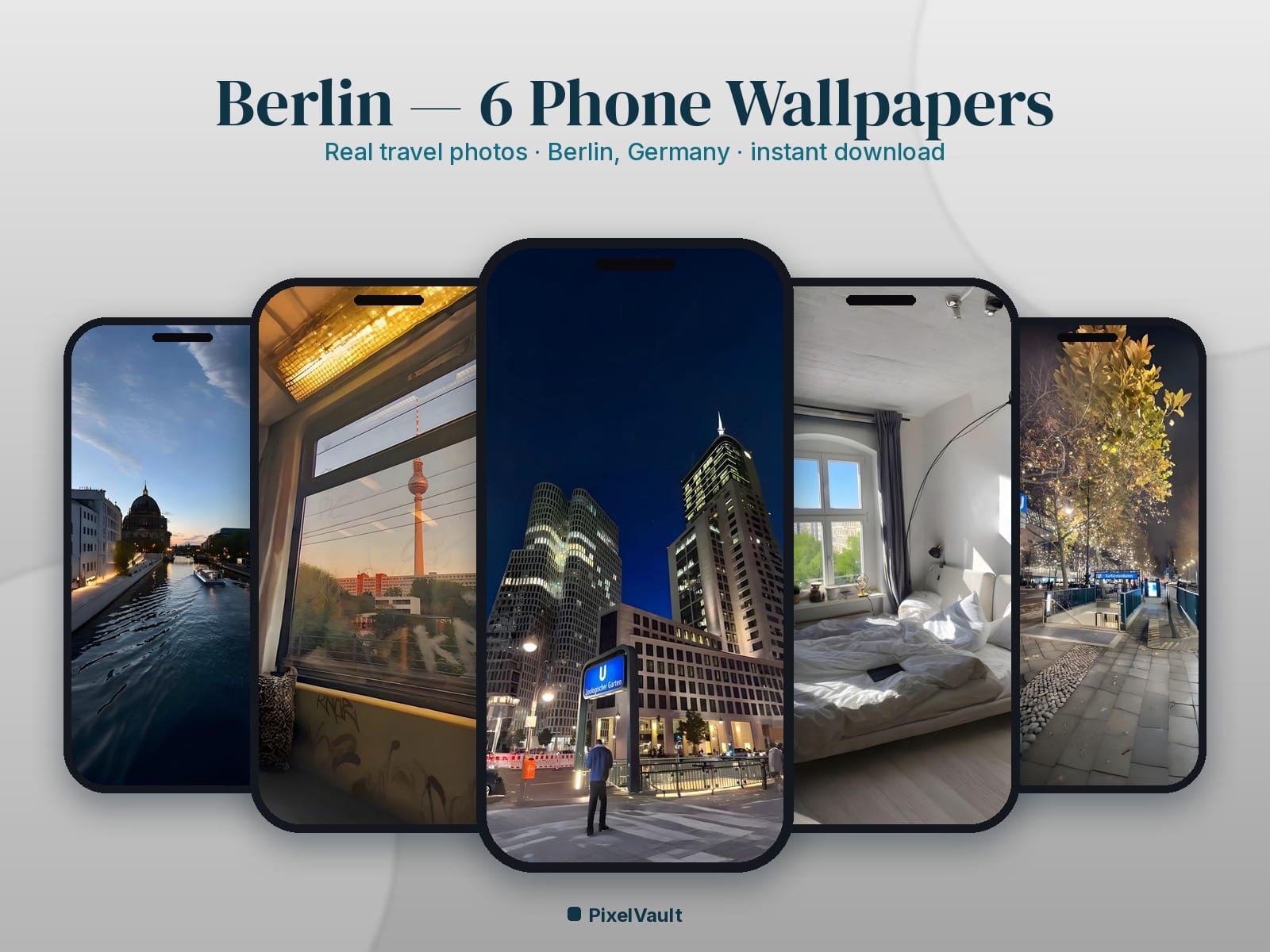 Berlin Phone Wallpaper Pack — 6 Real Travel Photos | Aesthetic iPhone & Android Lock Screen — preview 1