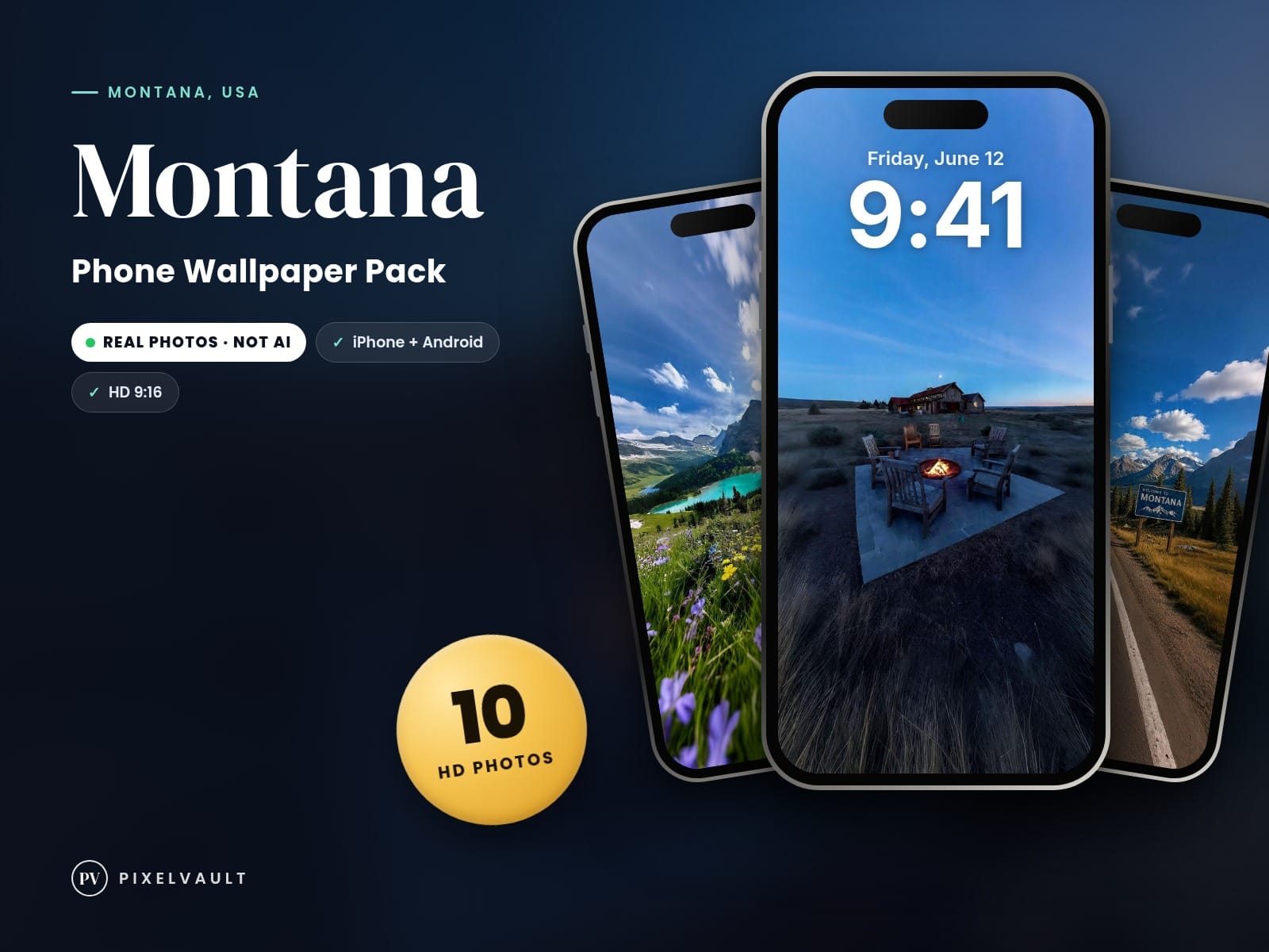 Montana Phone Wallpaper Pack — 10 Real Travel Photos | Aesthetic iPhone & Androi cover (covers-v2)