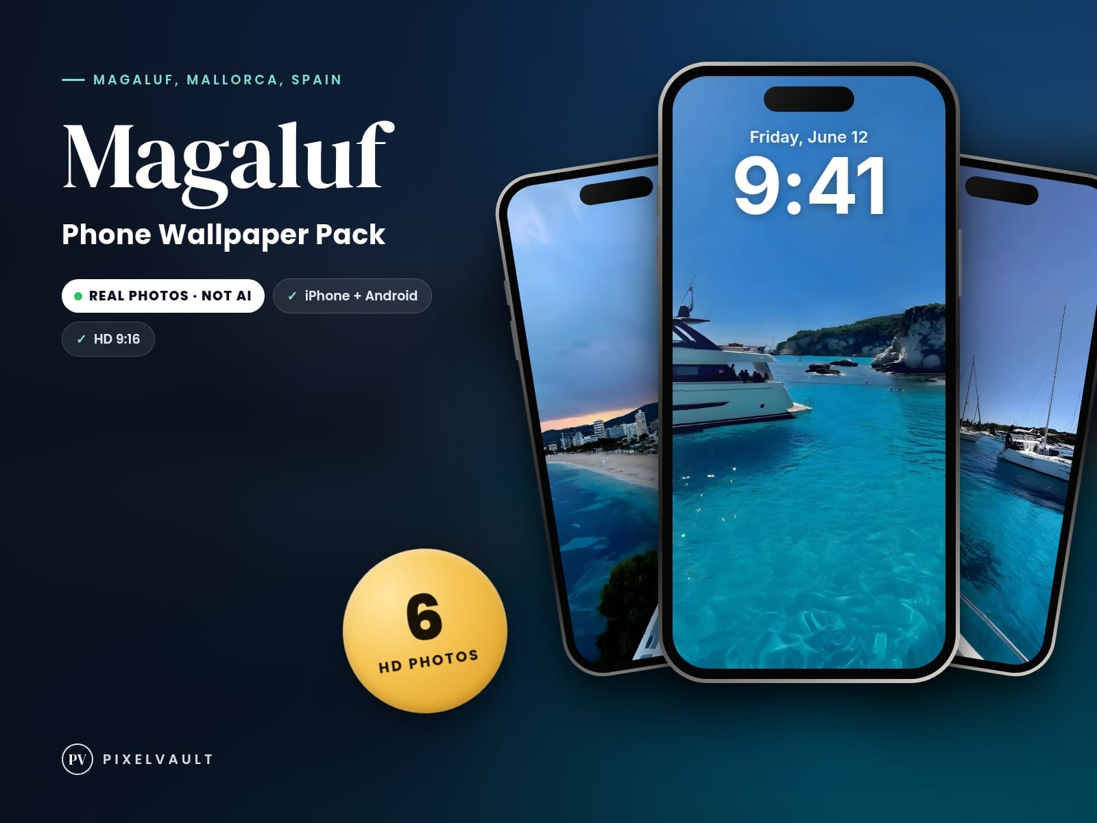 Magaluf Phone Wallpaper Pack — 6 Real Travel Photos | Aesthetic iPhone & Android cover (covers-v2)