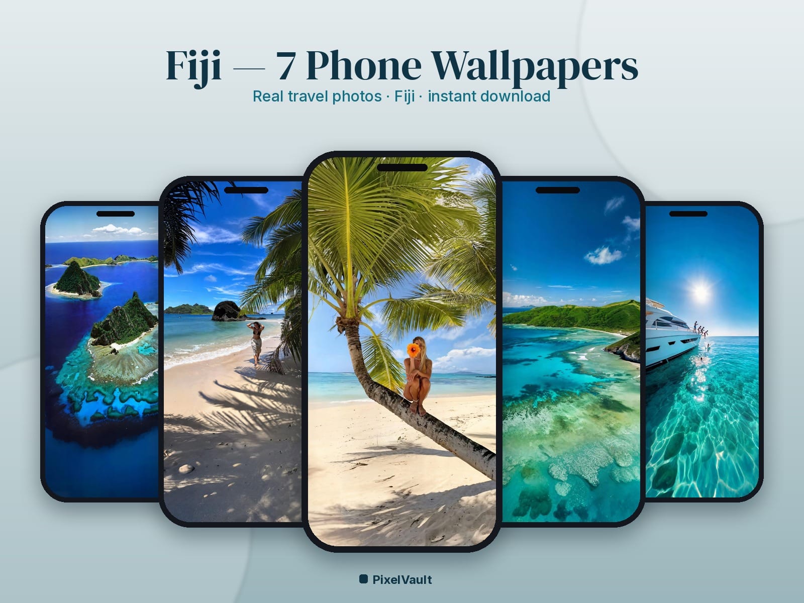 Fiji Phone Wallpaper Pack — 7 Real Travel Photos | Aesthetic iPhone & Android Lock Screen — preview 1