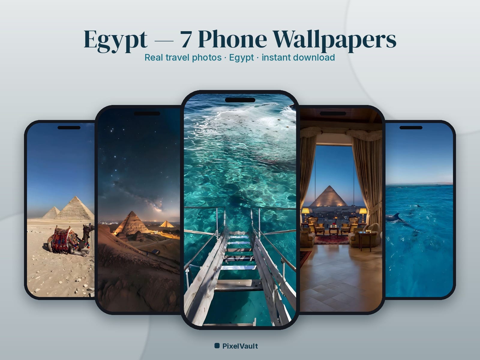 Egypt Phone Wallpaper Pack — 7 Real Travel Photos | Aesthetic iPhone & Android Lock Screen — preview 1
