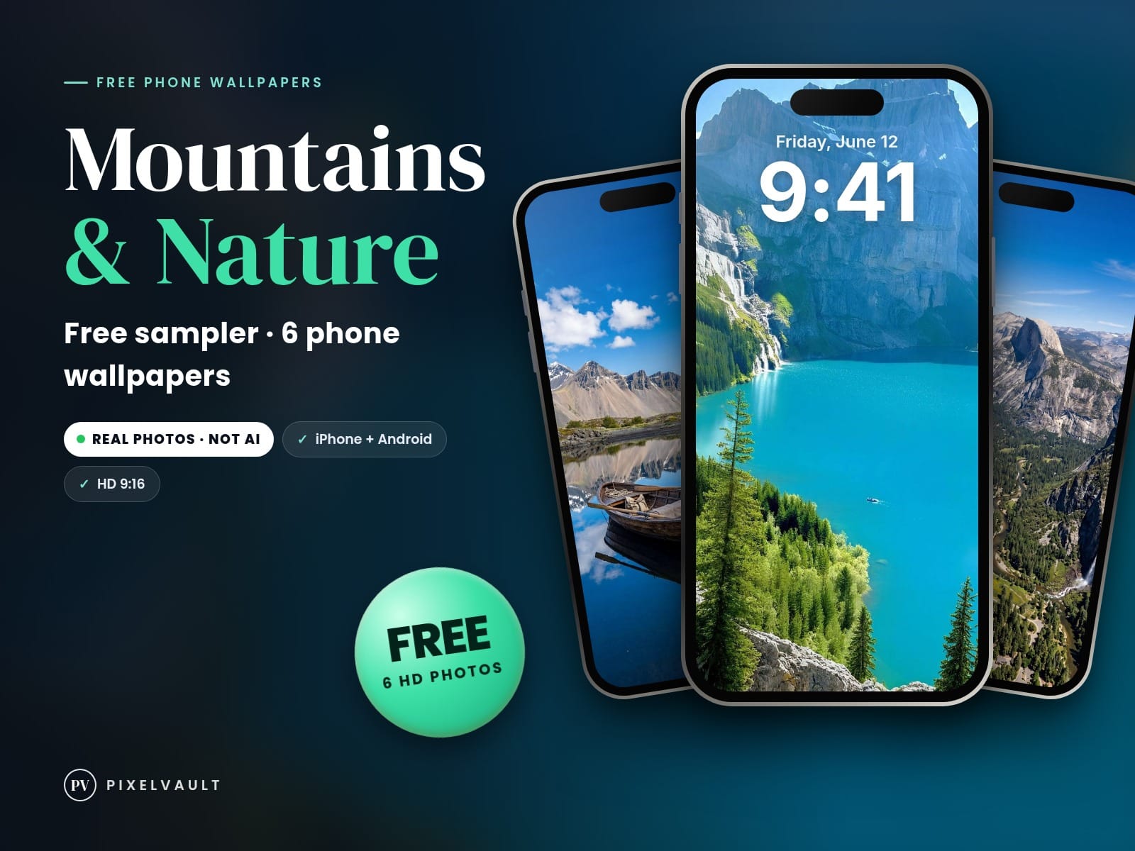 FREE Mountains & Nature Phone Wallpapers — 6 Real Travel Photos Sampler | iPhone cover (covers-v2)