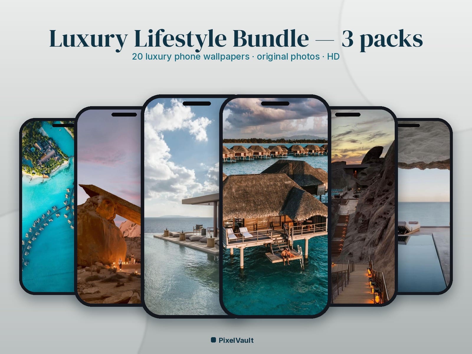 Luxury Lifestyle HD Phone Wallpaper Bundle — 3 Packs, 20 Luxury Travel Photos | Save 37% — preview 1