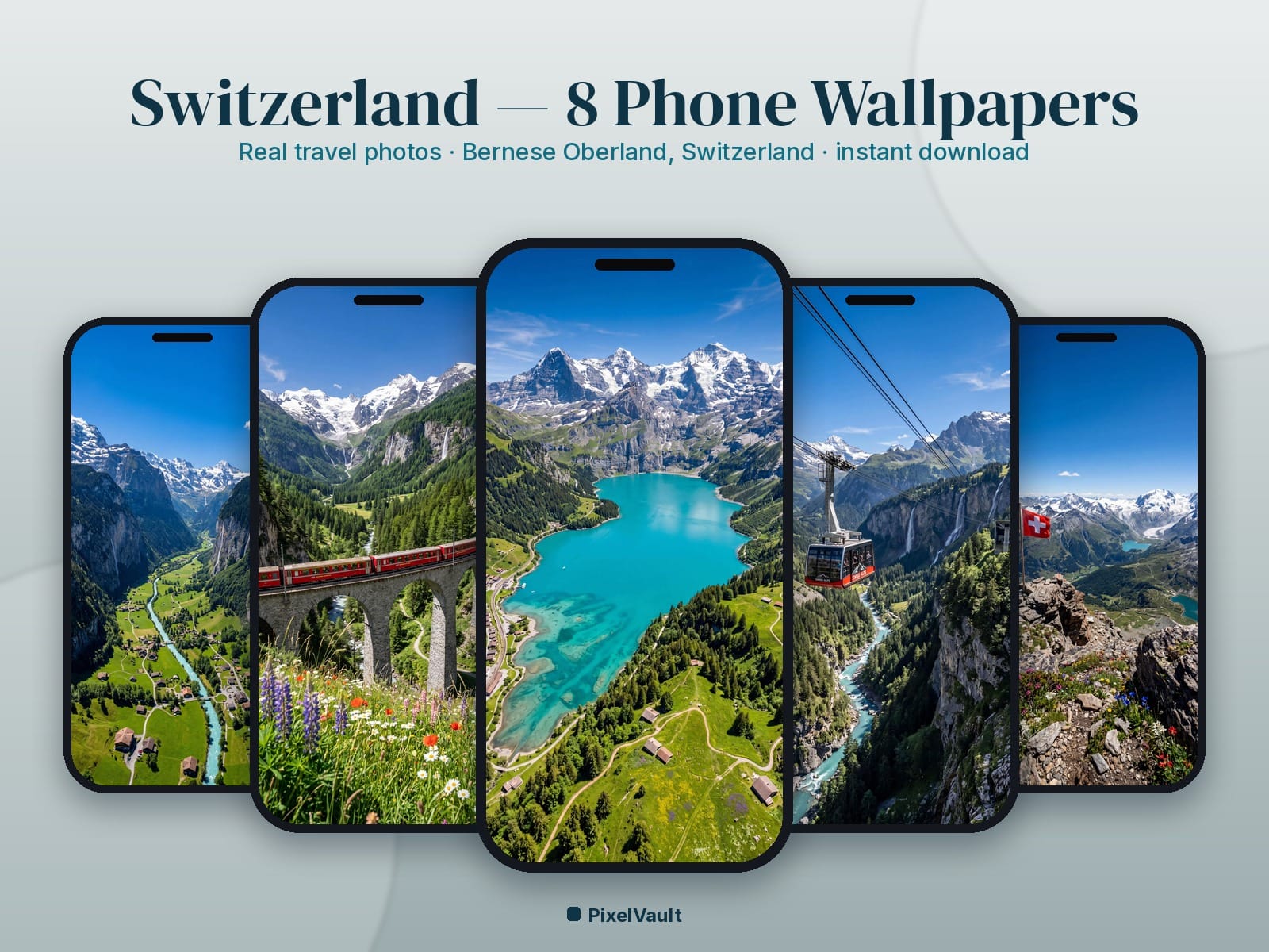 Switzerland Phone Wallpaper Pack — 8 Real Travel Photos | Aesthetic iPhone & Android Lock Screen — preview 1