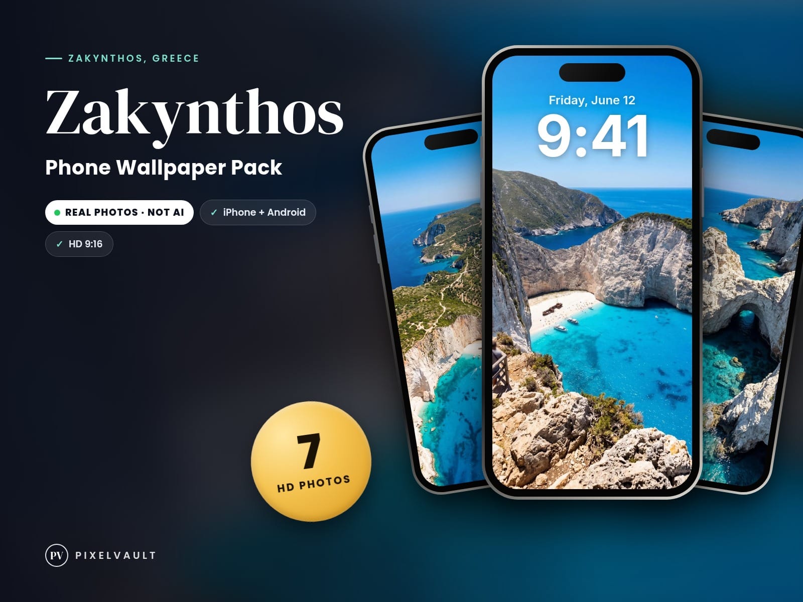 Zakynthos Phone Wallpaper Pack — 7 Real Travel Photos | Aesthetic iPhone & Andro cover (covers-v2)