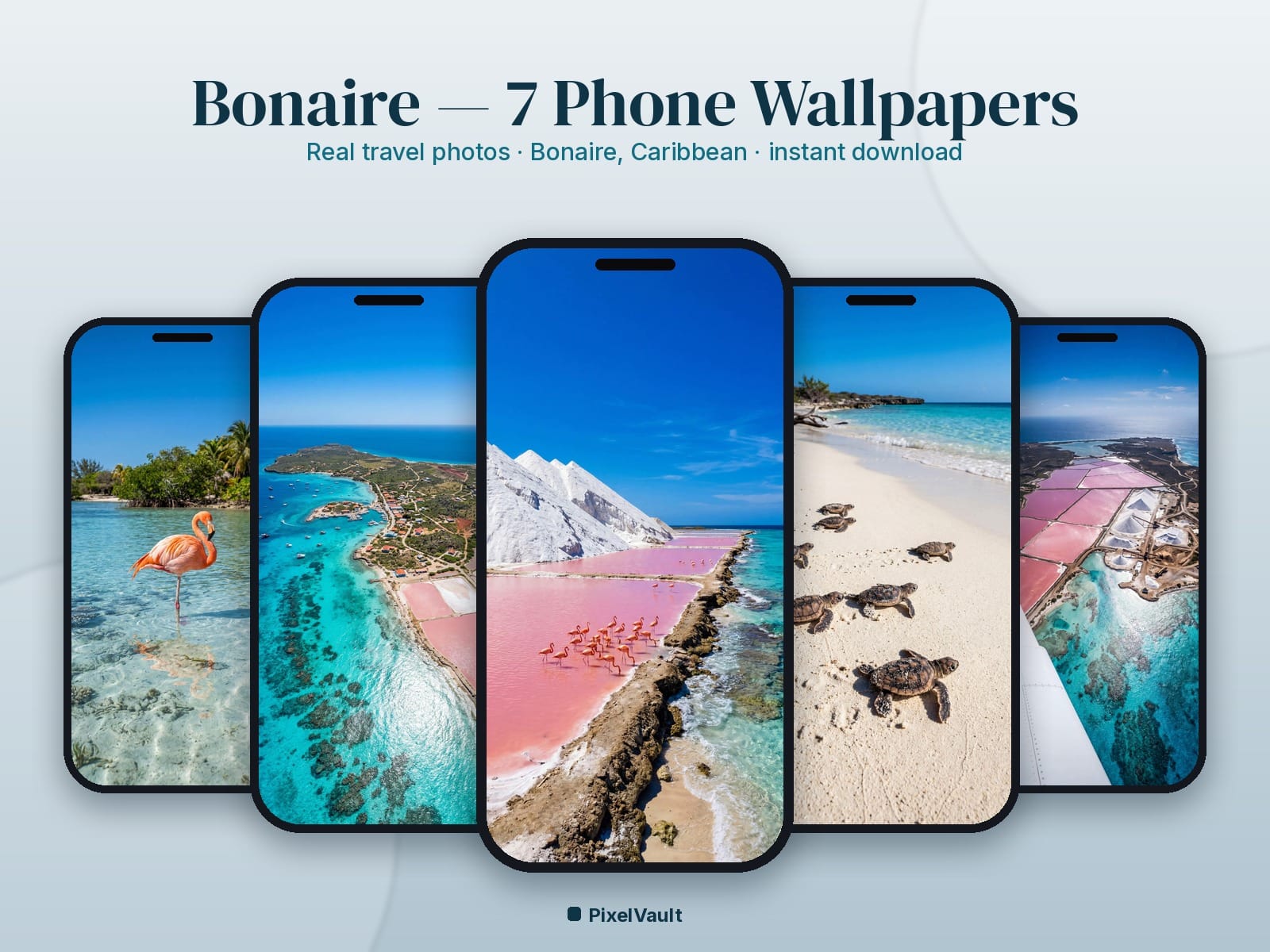 Bonaire Phone Wallpaper Pack — 7 Real Travel Photos | Aesthetic iPhone & Android Lock Screen — preview 1