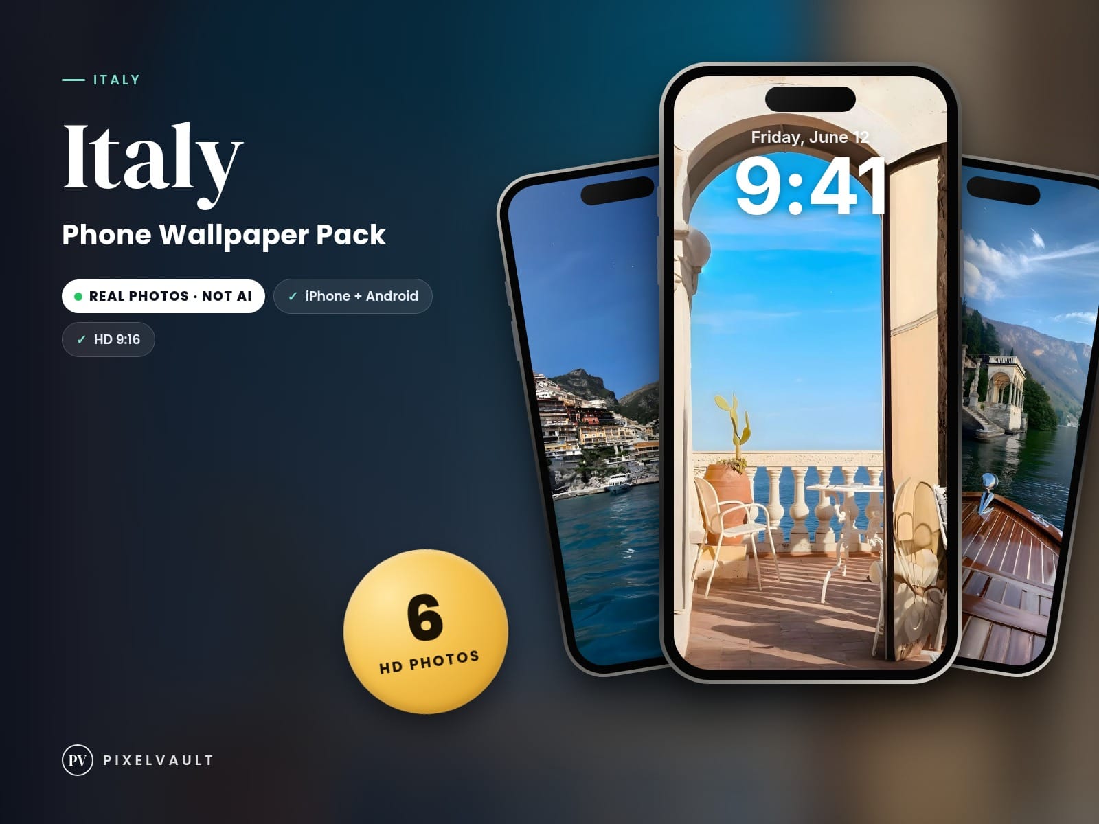 Italy Phone Wallpaper Pack — 6 Real Travel Photos | Aesthetic iPhone & Android L cover (covers-v2)