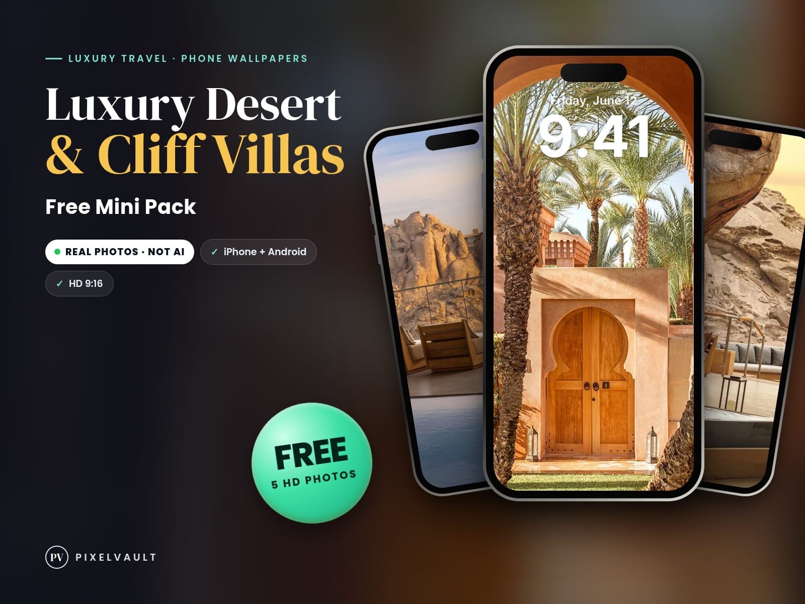 FREE Luxury Desert & Cliff Phone Wallpapers — 5 HD Travel Photos Mini Pack | iPh cover (covers-v2)