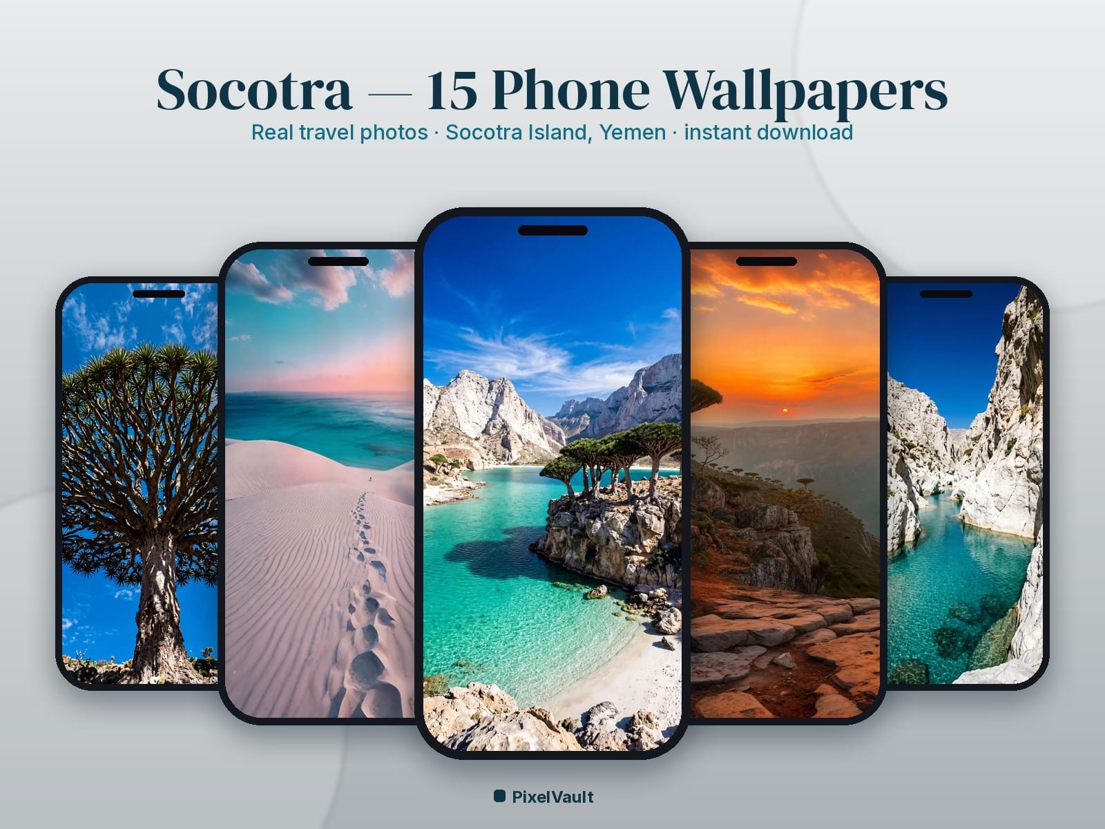 Socotra Phone Wallpaper Pack — 15 Real Travel Photos | Aesthetic iPhone & Android Lock Screen — preview 1